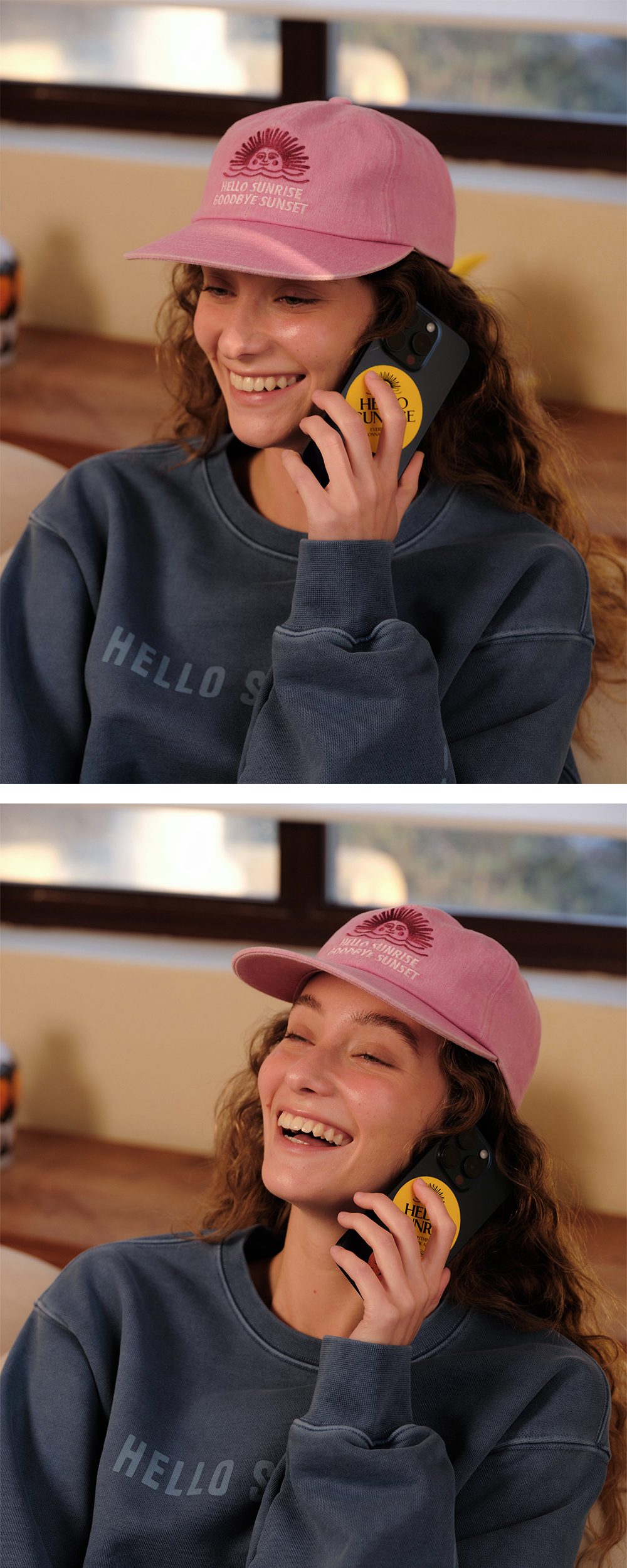 【HELLO SUNRISE】 90s Logo 6Panel Cap /追跡付 헬로선라이즈 90s 로고 6패널 캡 핑크 | Hello Sunrise | KREAM