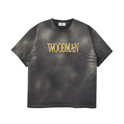 25SSTS02CH Woodman Hard Fade Washing T Shirts Chacoal
