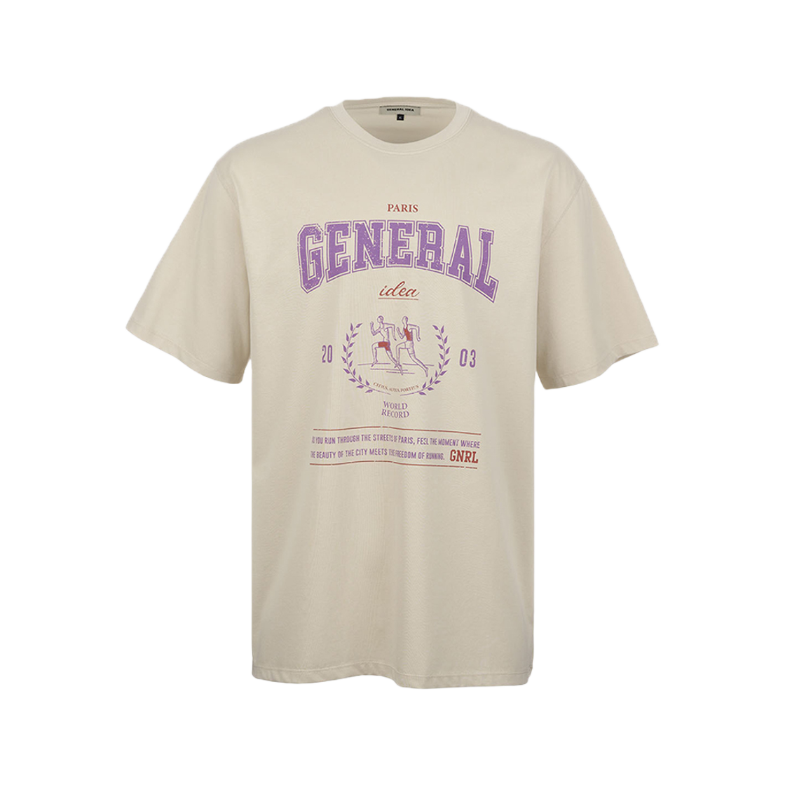 제너럴아이디어 유니섹스 마라톤 반팔 티셔츠 샌드베이지(General Idea Unisex Marathon Half T-Shirts Sand Beige) - 2