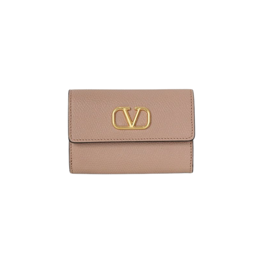 Valentino Vlogo Card Wallet Rose Cannelle