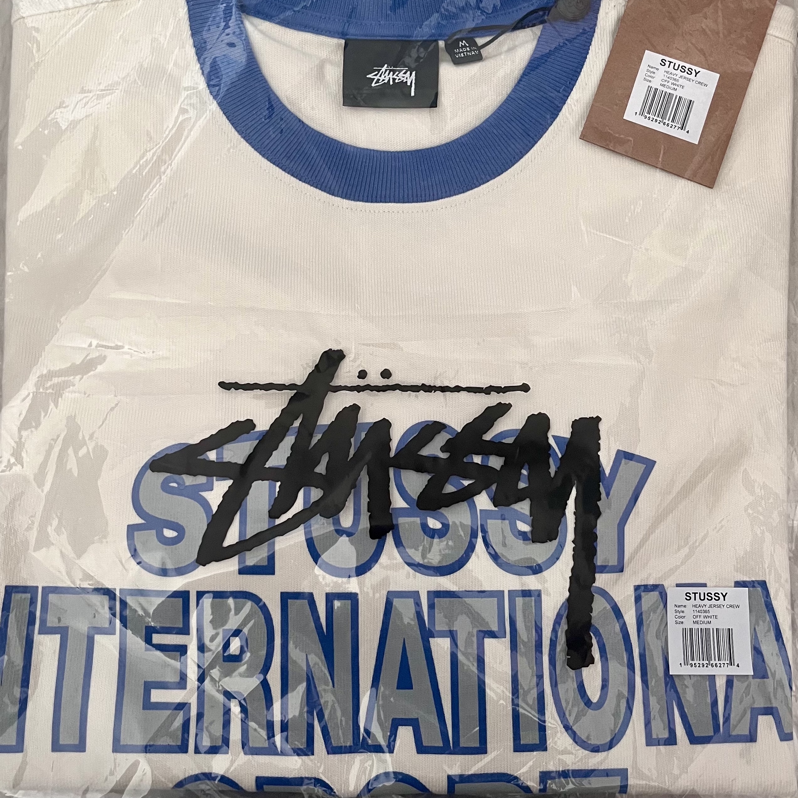 Stussy Heavy Jersey Sport T-Shirt Off White 착용 스타일 - 2