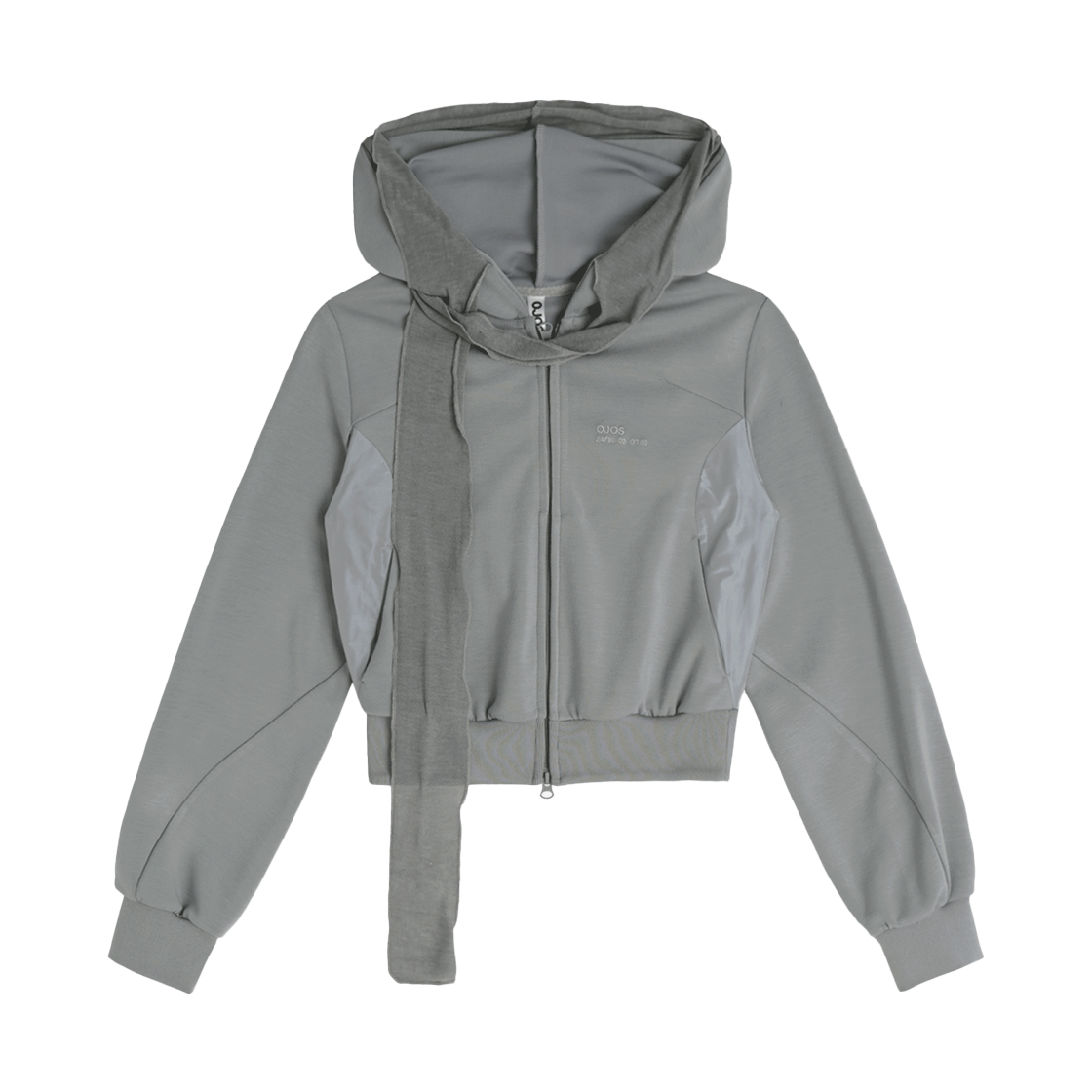 오호스 머플러 복서 크롭 후드 그레이(OJOS Muffler Boxer Crop Hoodie Grey)