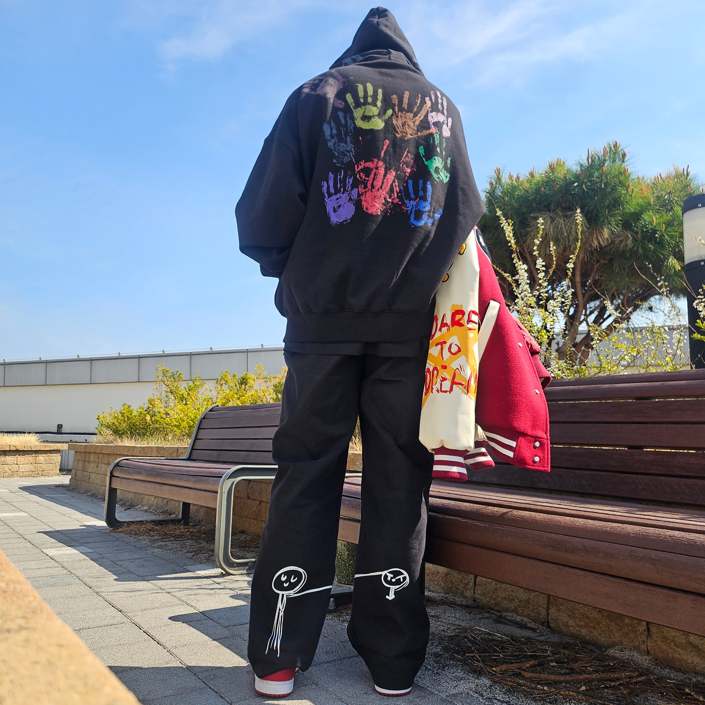 Jordan 1 Retro Low OG Black Toe, Gucci Ghost Ring Silver 9mm 착용 스타일 - 1