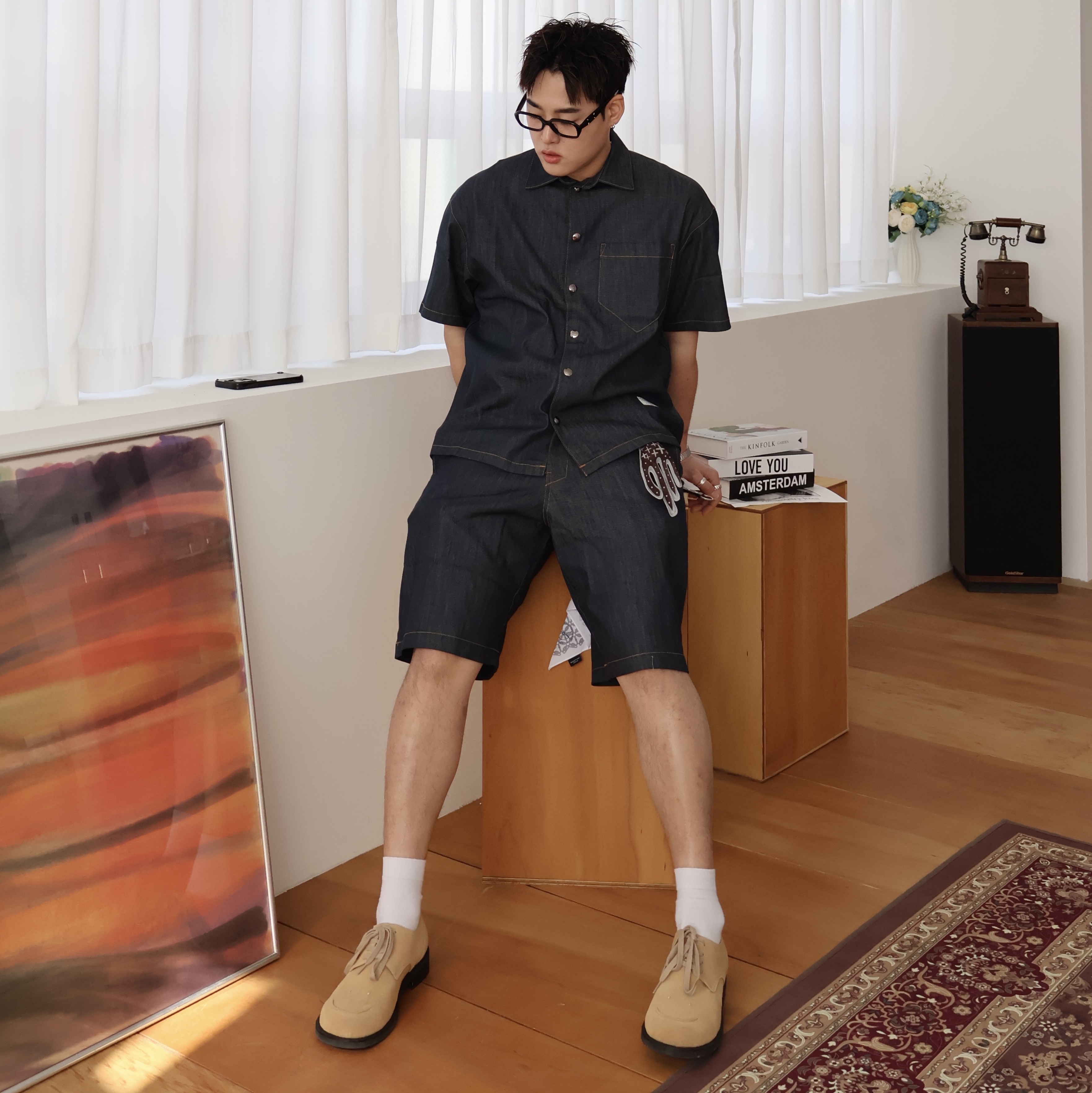 젠틀 몬스터 x 메종 마르지엘라 MM212 블랙 클리어 착용 스타일 - 2