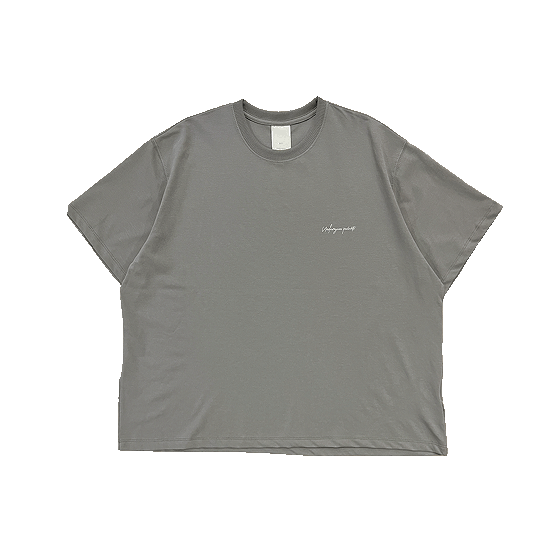 언더마이카 무.103 안티 Fxxking 로고 플레이 와이드 크롭 티셔츠 웜 그레이(Undermycar Mu.103 Anti Fxxking Logo Play Wide Crop T-Shirts Warm Gray)