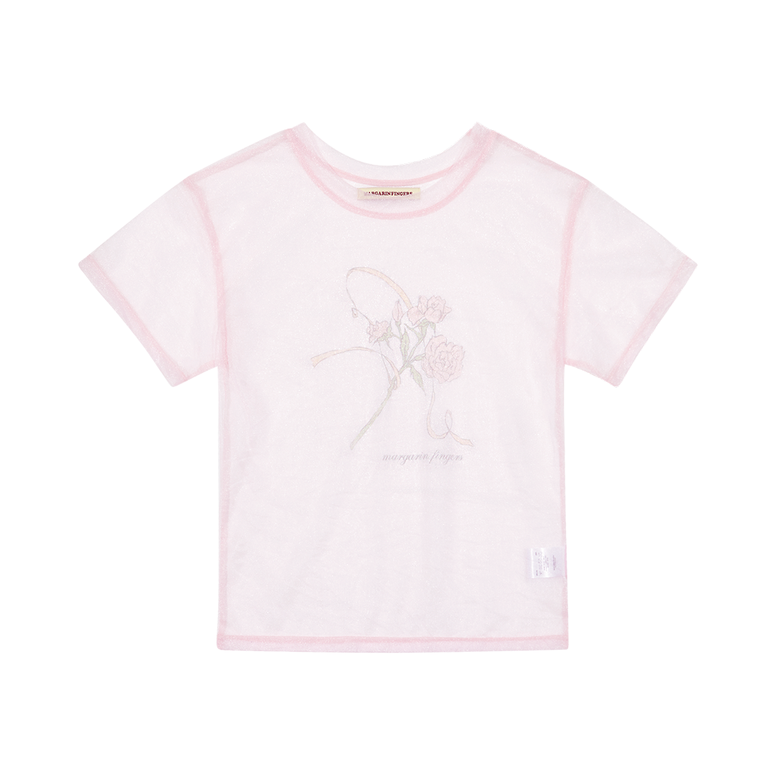 MF2514TS002CLPFR Margarin Fingers Rose Mesh T-Shirt Light Pink