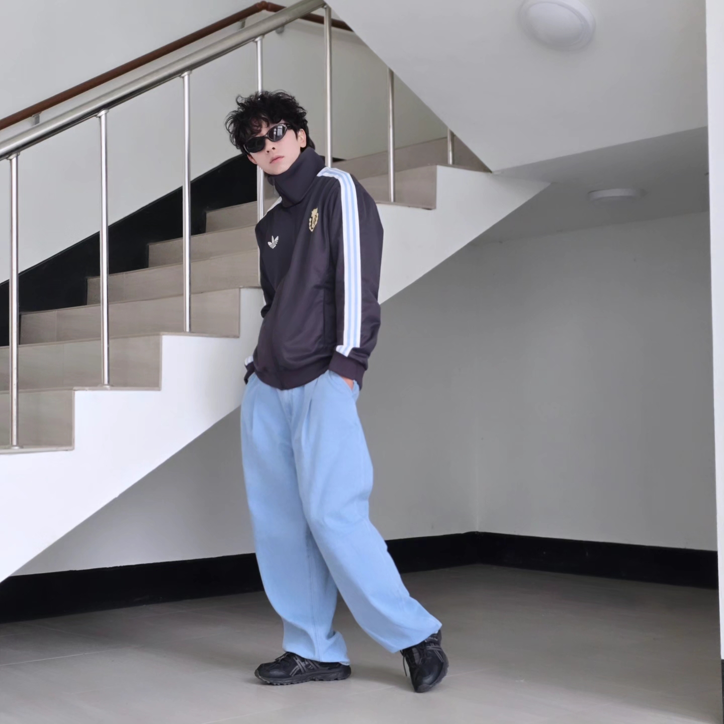 Adidas Argentina Beckenbauer Track Top Utility Black - KR Sizing, Adidas Argentina Beckenbauer Track Top Utility Black - US Sizing 착용 스타일 - 2
