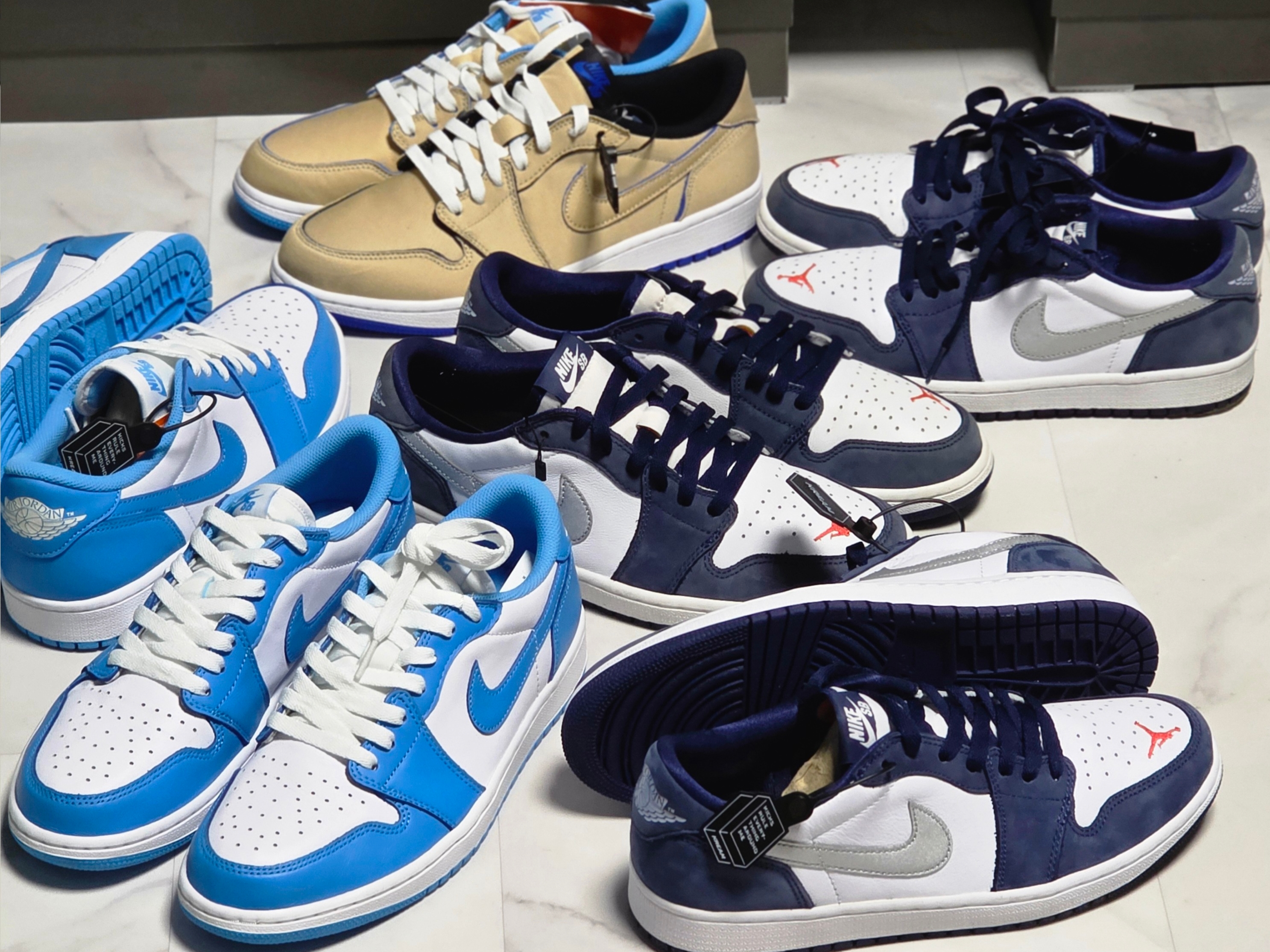 Jordan 1 Low SB Koston Midnight Navy, Jordan 1 Low SB UNC 착용 스타일 - 1