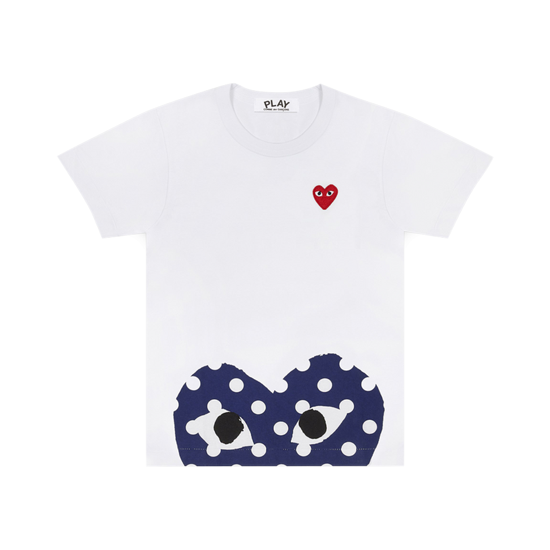 AZ-T235-051-1 (W) Play Comme des Garcons Polka Dot Half Heart Logo T-shirt White
