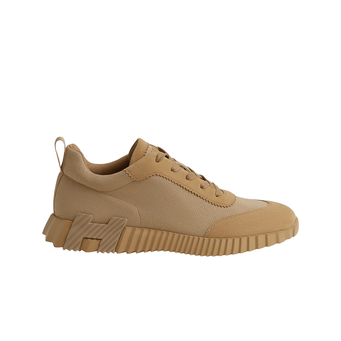 H251830ZHVD (W) Hermes Bouncing Sneakers Canvas Suede Goatskin & Beige Albatre