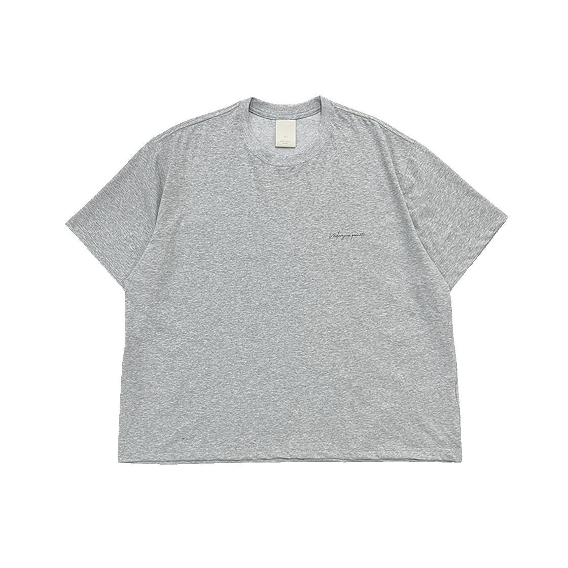 언더마이카 무.103 안티 Fxxking 로고 플레이 와이드 크롭 티셔츠 멜란지 그레이(Undermycar Mu.103 Anti Fxxking Logo Play Wide Crop T-Shirts Melange Gray)