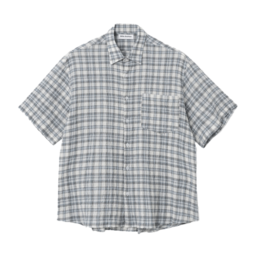 ML369LL Millo Archive Ombre Check Half Shirts Light Blue