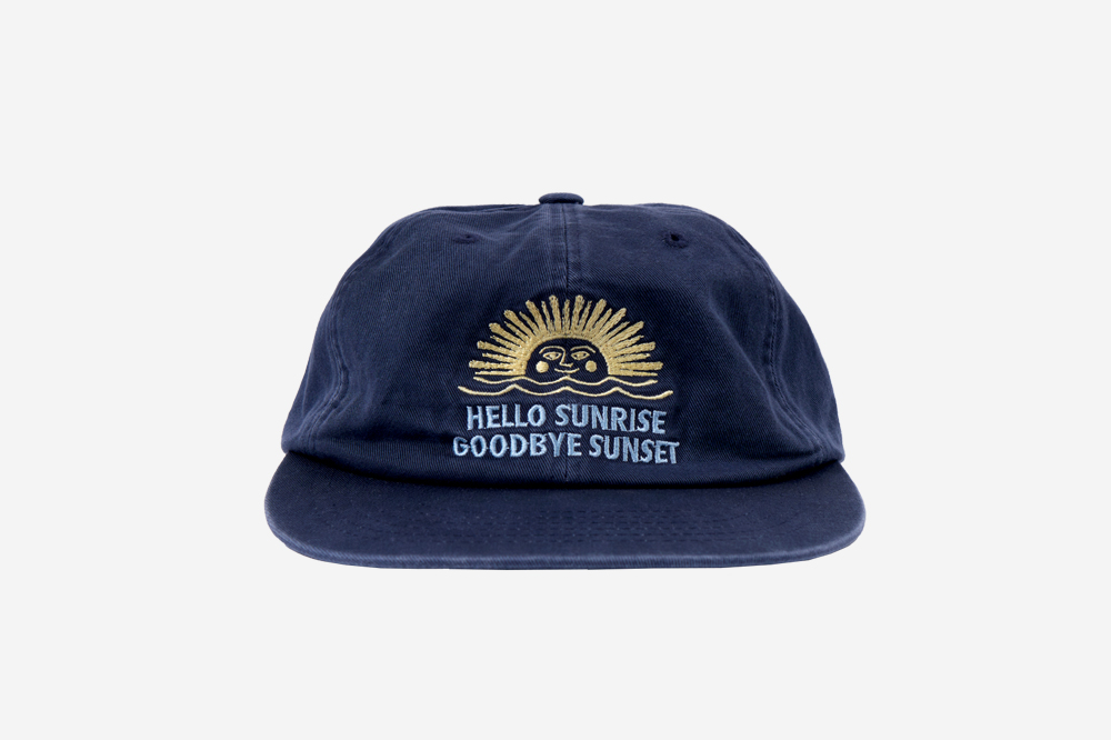 【HELLO SUNRISE】 90s Logo 6Panel Cap /追跡付 Hello Sunrise Goodbye Sunset 🌅 | Washed VTG Cat Logo 6Panel