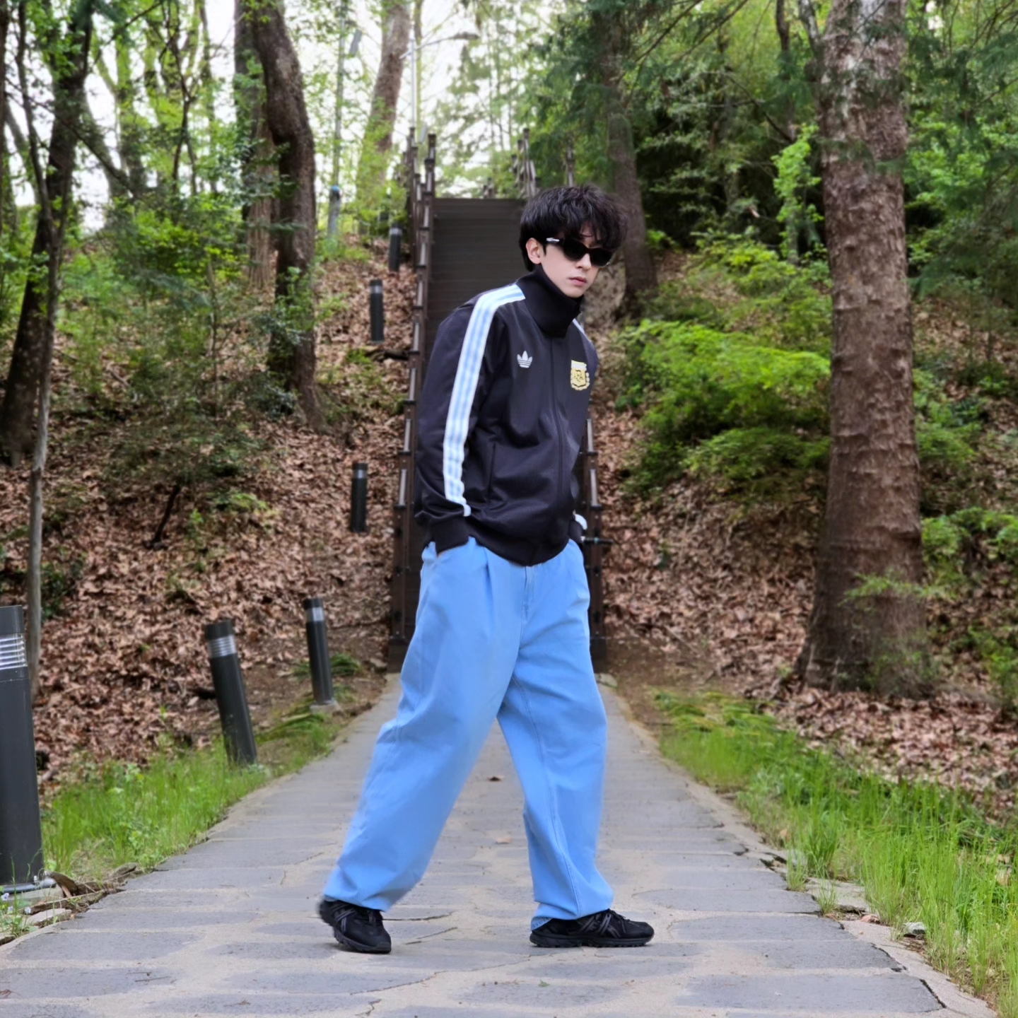 Adidas Argentina Beckenbauer Track Top Utility Black - KR Sizing, Adidas Argentina Beckenbauer Track Top Utility Black - US Sizing 착용 스타일 - 3