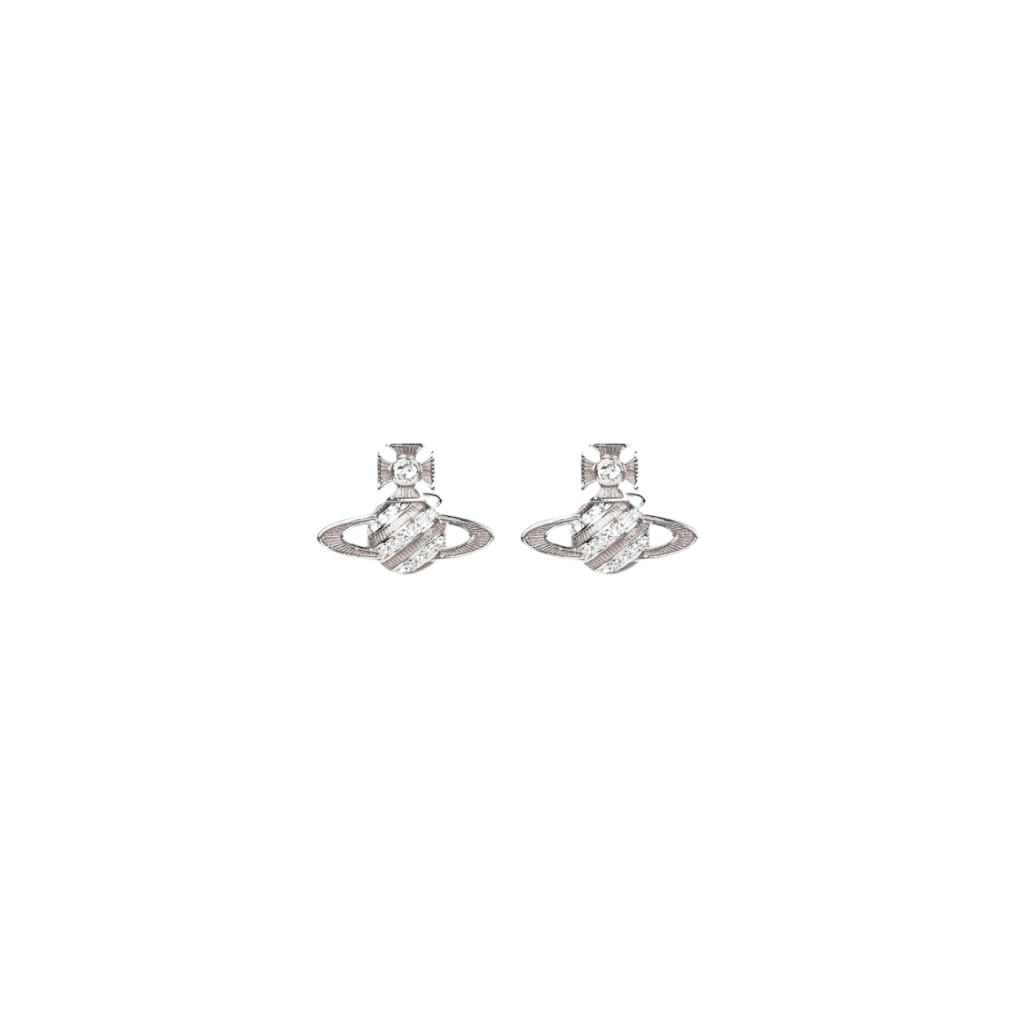 62010365-02P608 (W) Vivienne Westwood Assita Bas Relief Earrings Silver Pink