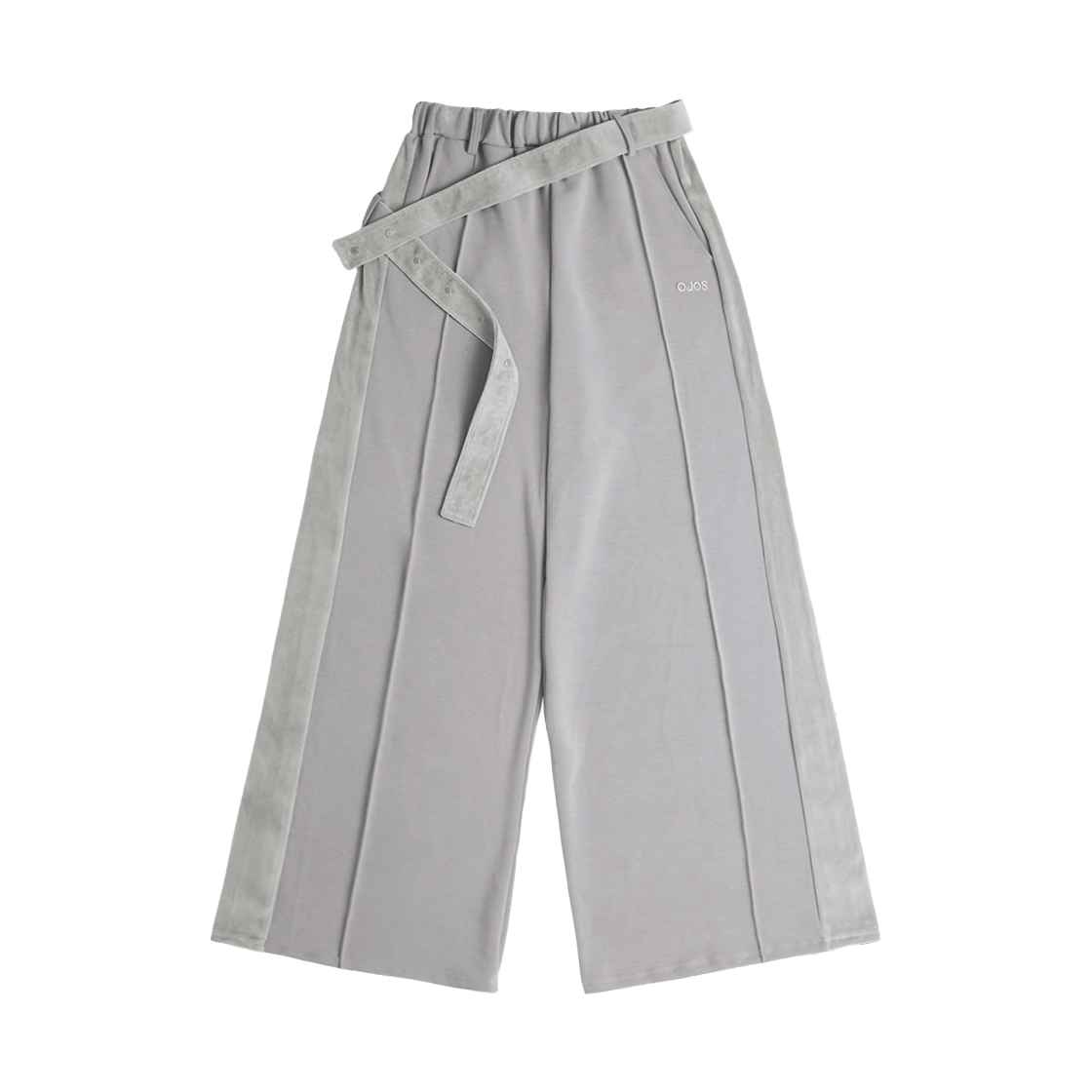 【OJOS】24fw Belt Wide Sweat Pants 오호스 벨트 와이드 스웻 팬츠 그레이 | OJOS | KREAM