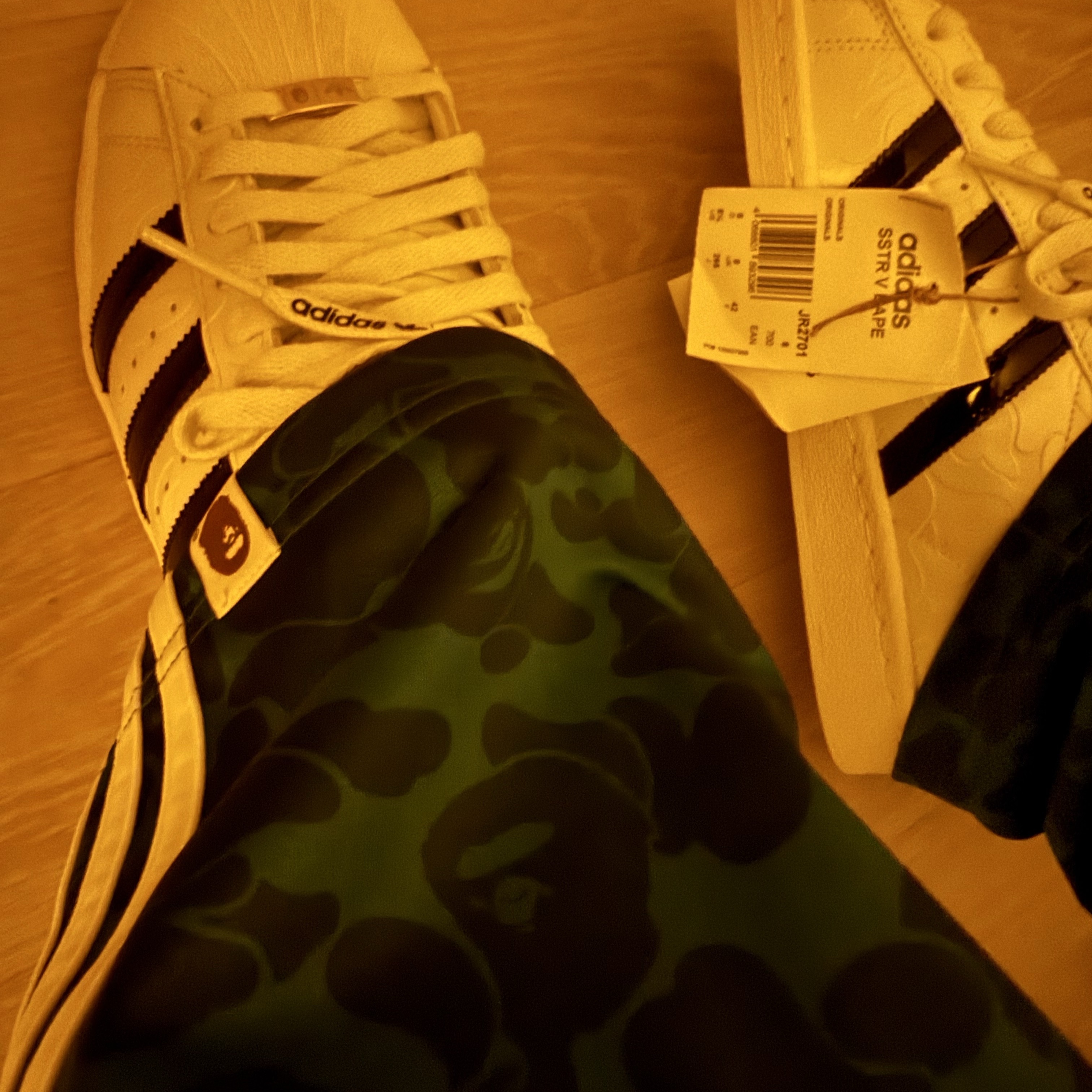 Adidas x BAPE Firebird Track Pants Blue - KR Sizing 착용 스타일