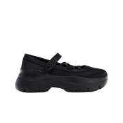(W) Zara Satin Strap Sporty Ballerina Flat Black