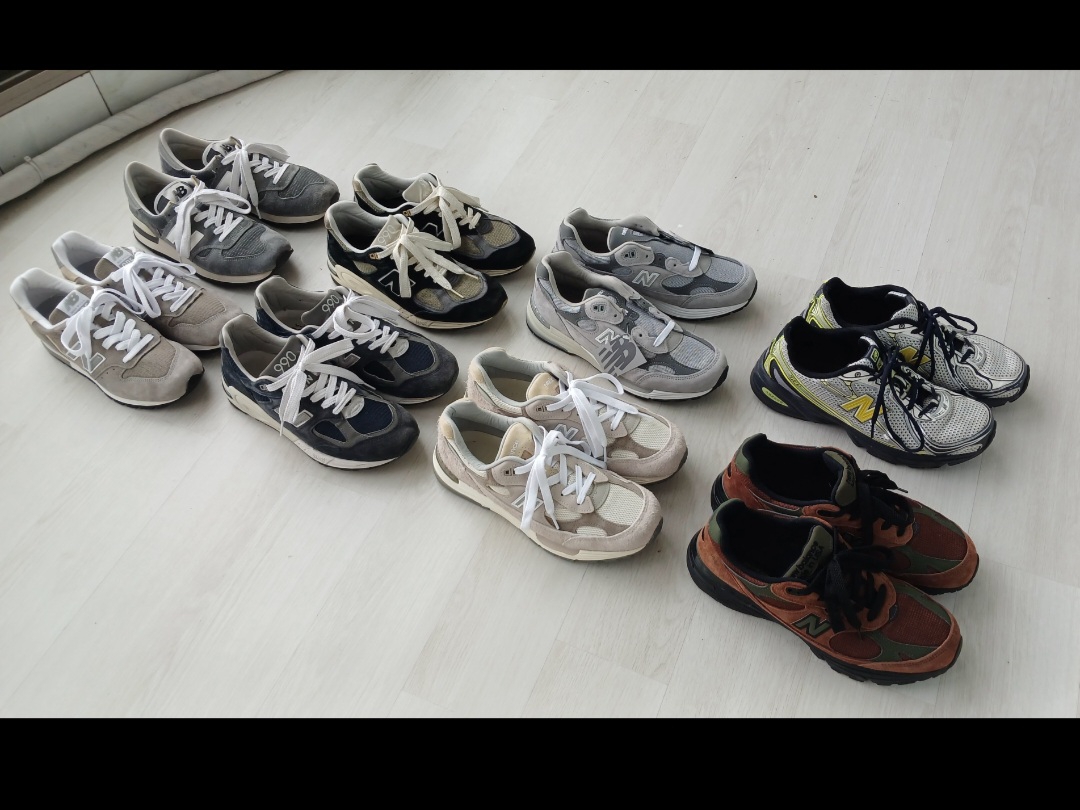 New Balance 992 Made in USA Moonrock Mushroom, New Balance 992 Made in USA Core Grey Silver Metallic 착용 스타일