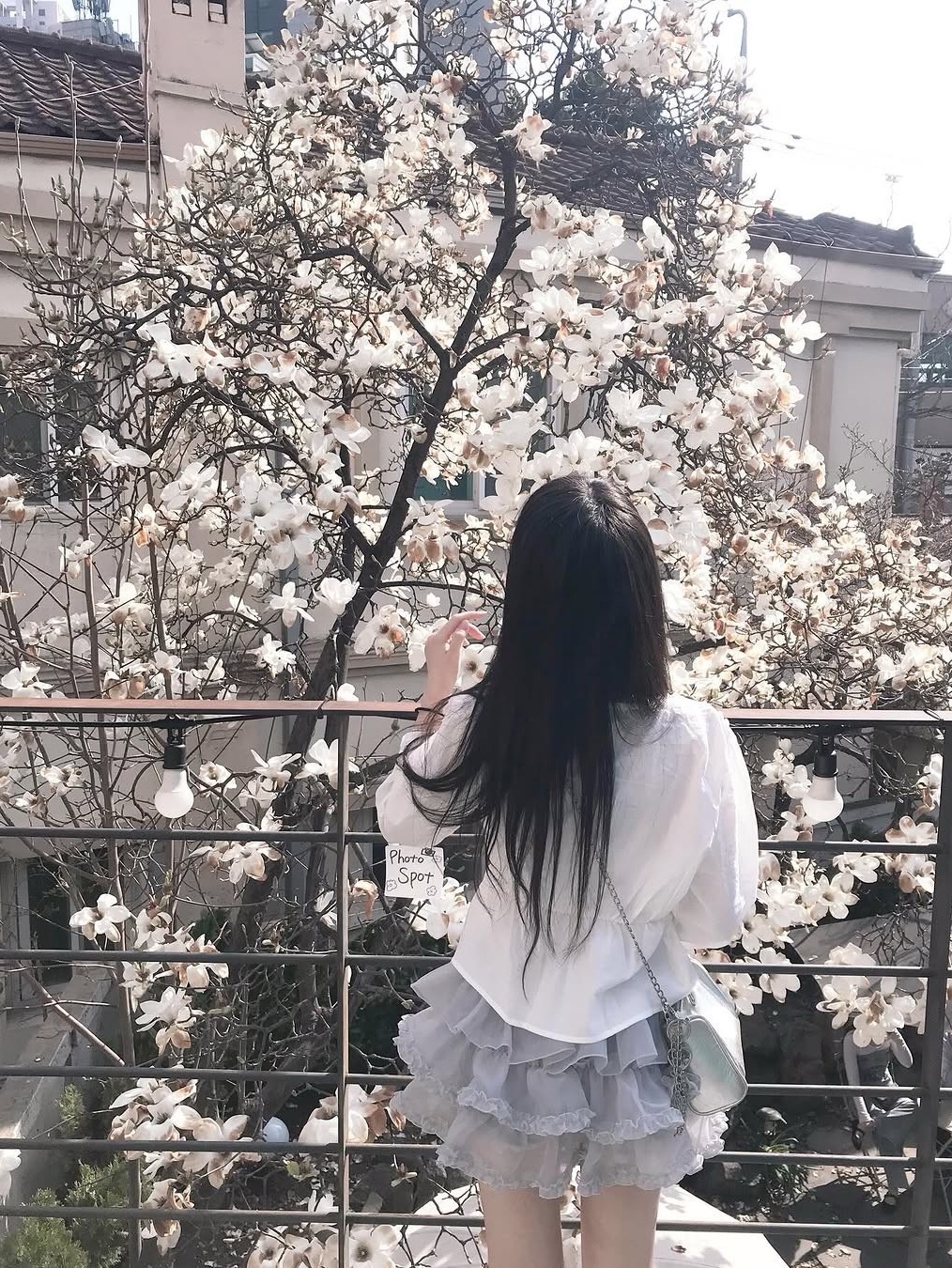 러프넥 튜튜 팬츠 스커트 그레이 착용 스타일 - 3
