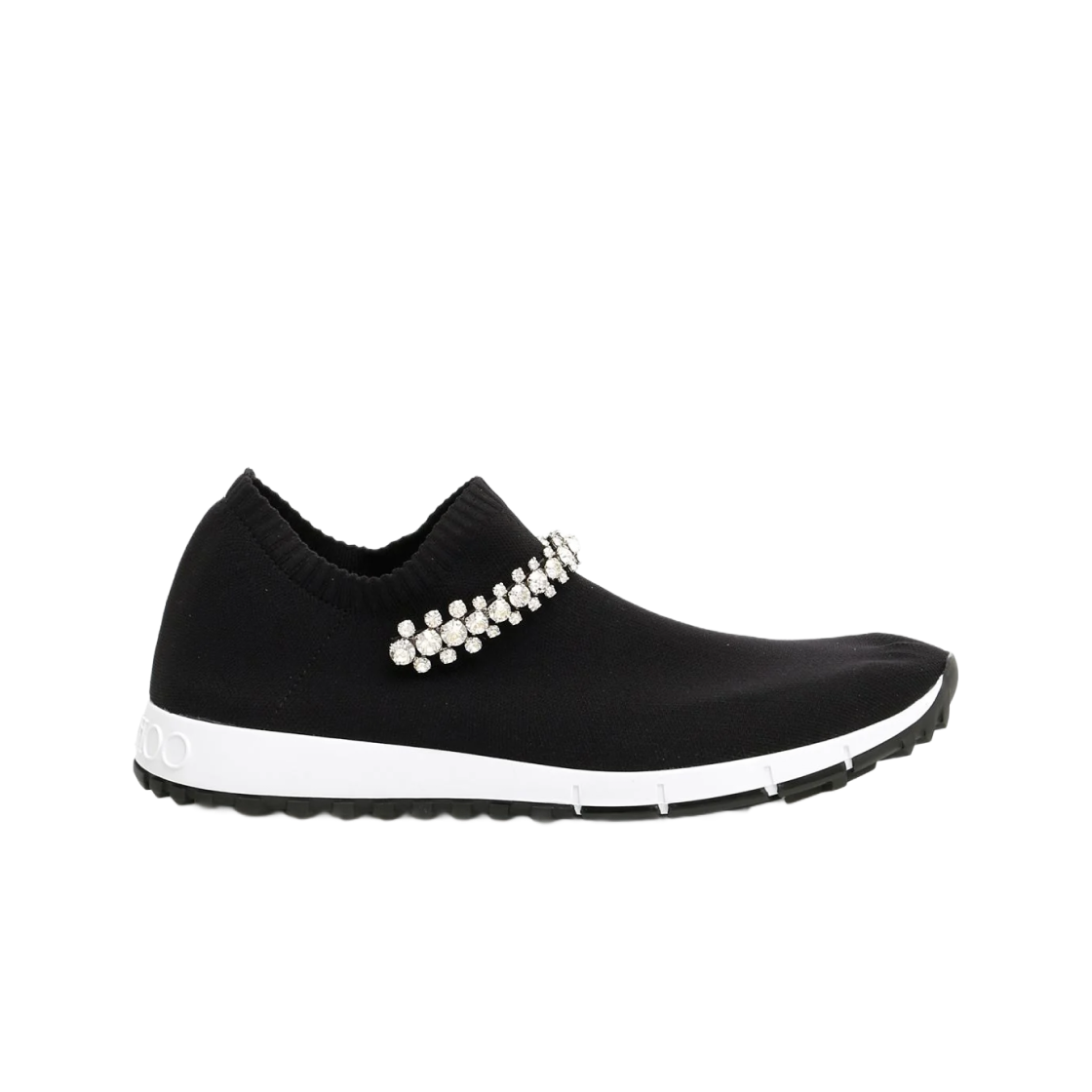 VERONAKSC000757 (W) Jimmy Choo Verona Knit Sneakers Black Crystal