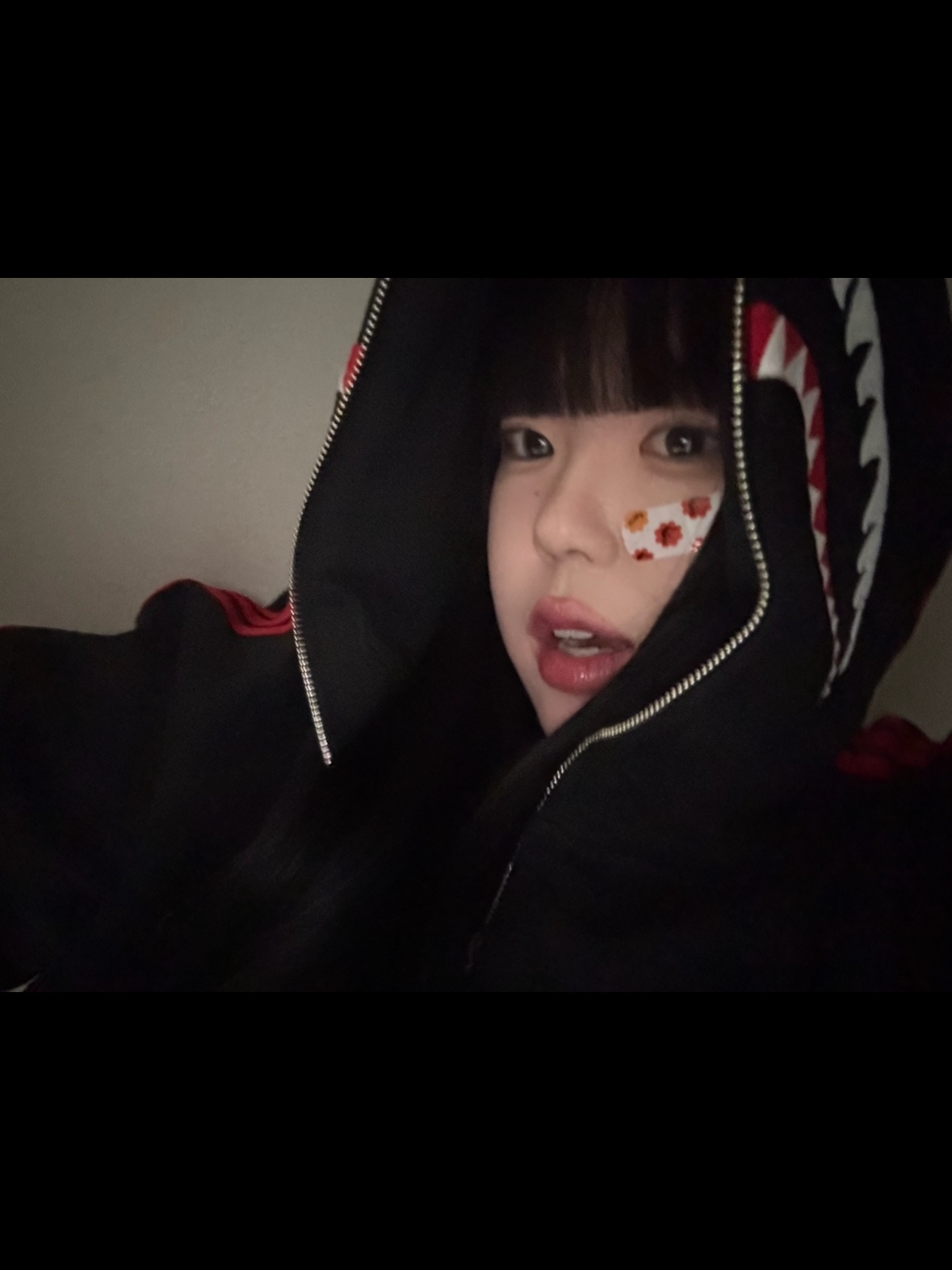 Adidas x BAPE Ultimate Shark Hoodie Black - KR Sizing 착용 스타일 - 1