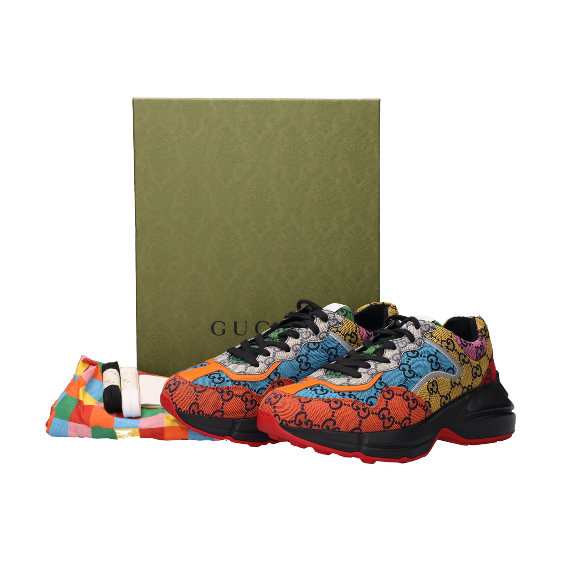 663659 [B등급] Gucci Vintage Rhyton GG Multicolor Sneakers 7.5 - #6