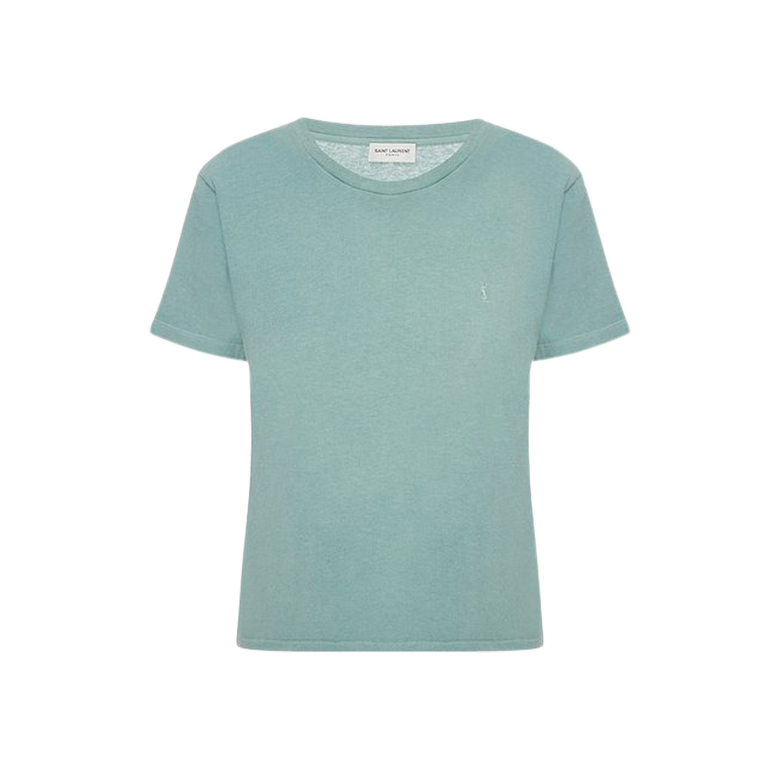 (W) 생로랑 모노그램 자수 티셔츠 그린((W) Saint Laurent Monogram Embroidered T-Shirt Green) - 1