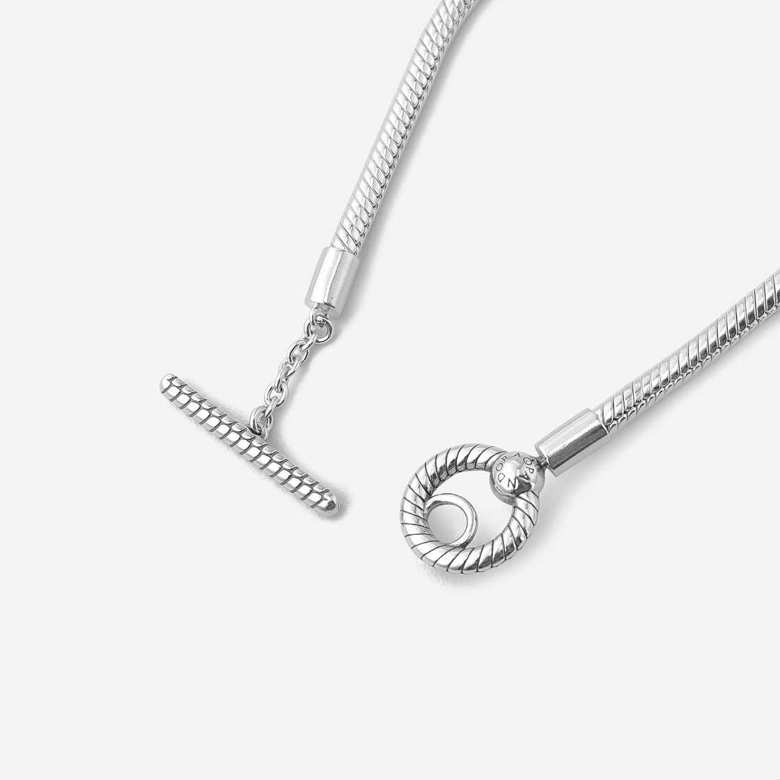 (W) 판도라 모먼트 T-바 스네이크 체인 브레이슬릿 스털링 실버((W) Pandora Moments T-Bar Snake Chain Bracelet Sterling Silver) - 3