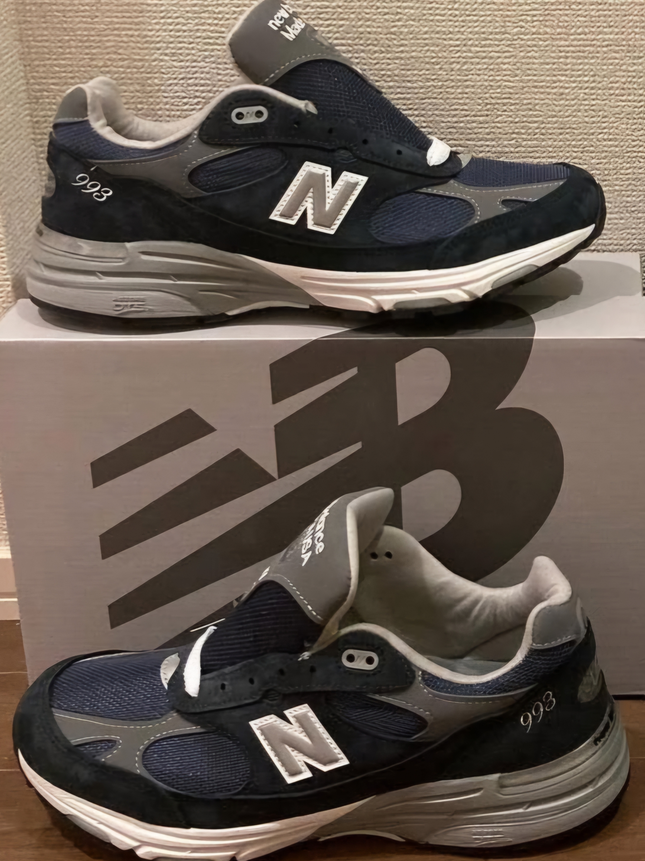 New Balance 993 Made in USA Navy - D Standard 착용 스타일