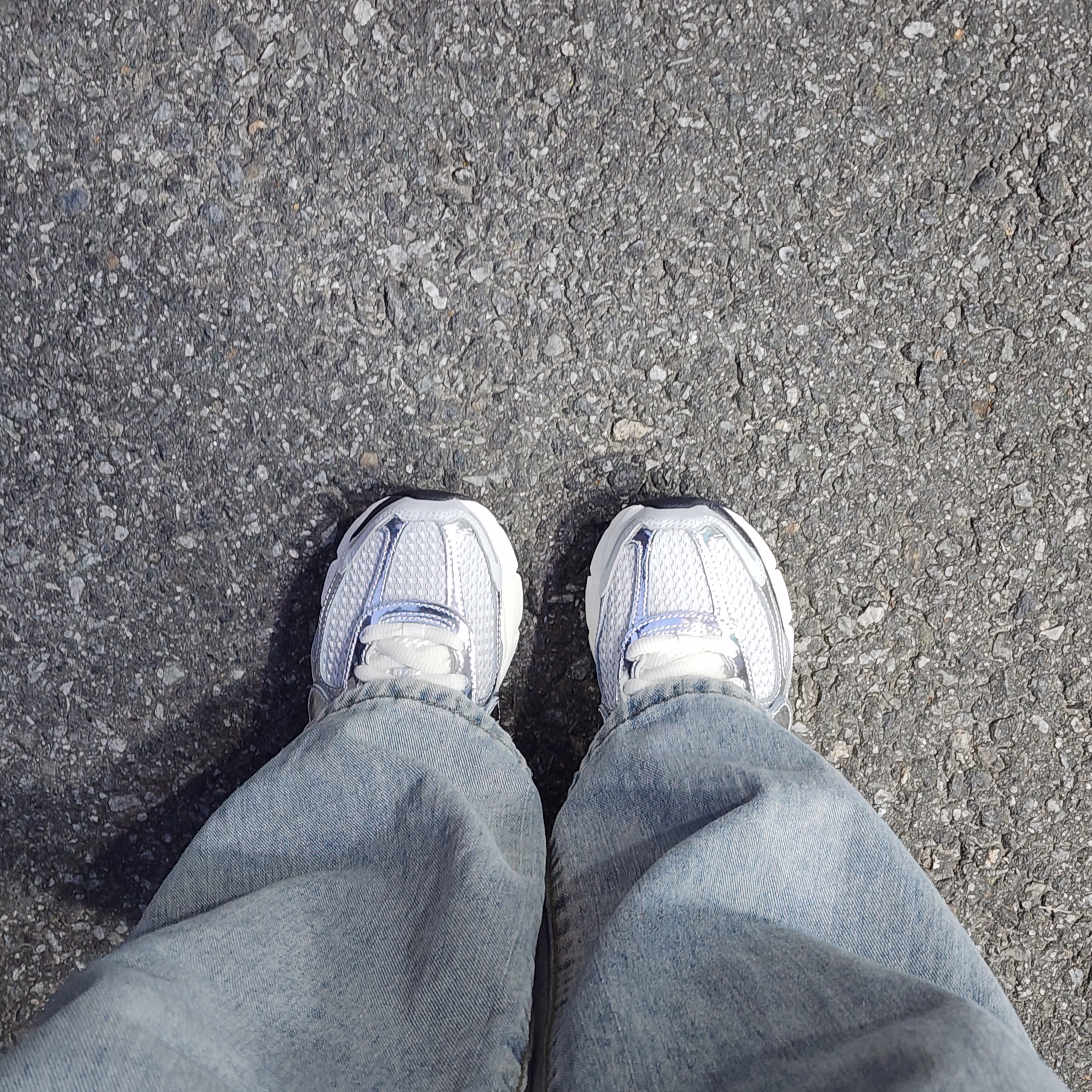 (W) Nike Zoom Vomero 5 Photon Dust and Metallic Silver 착용 스타일