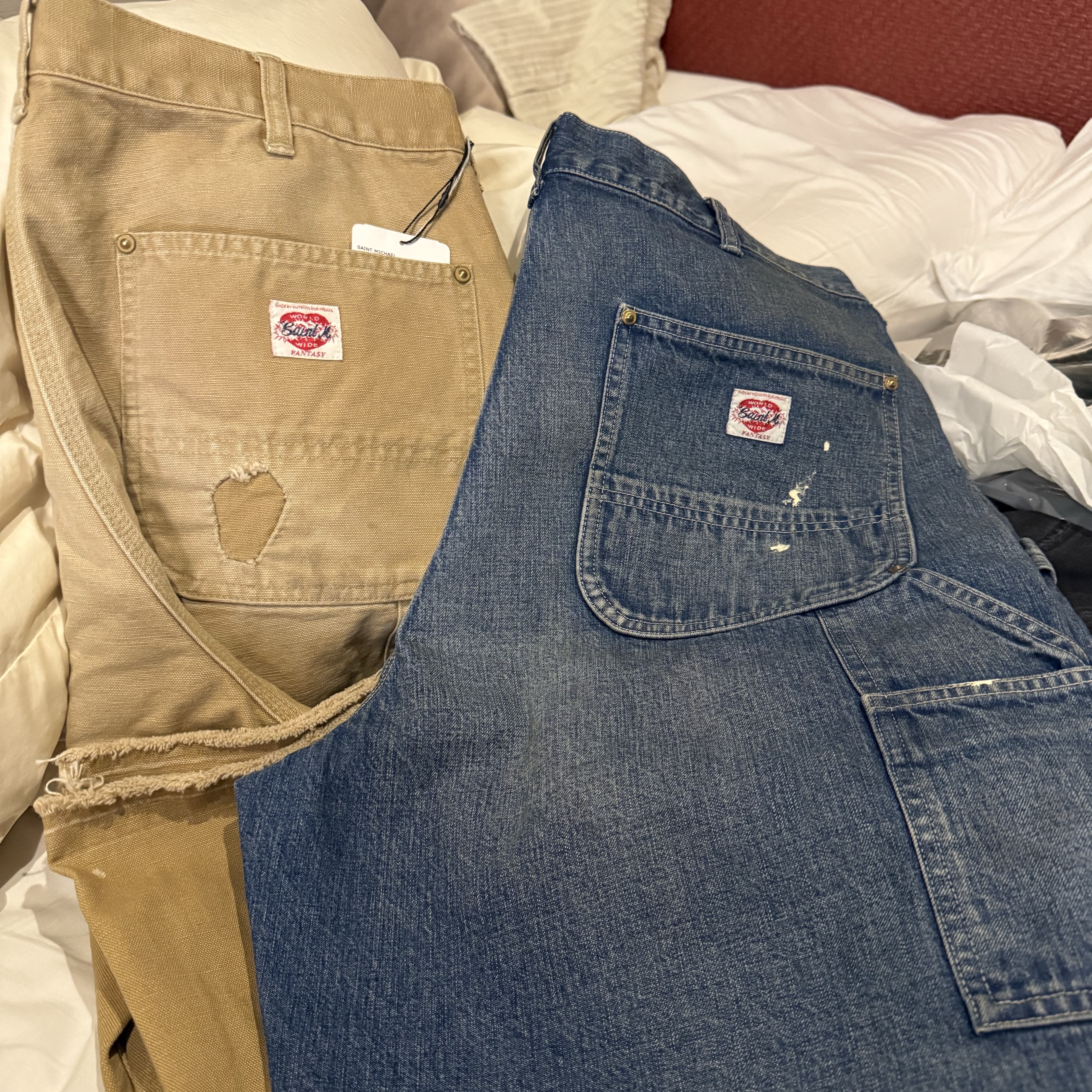 Saint Mxxxxxx Double Knee Shorts Blue - 25SS 착용 스타일