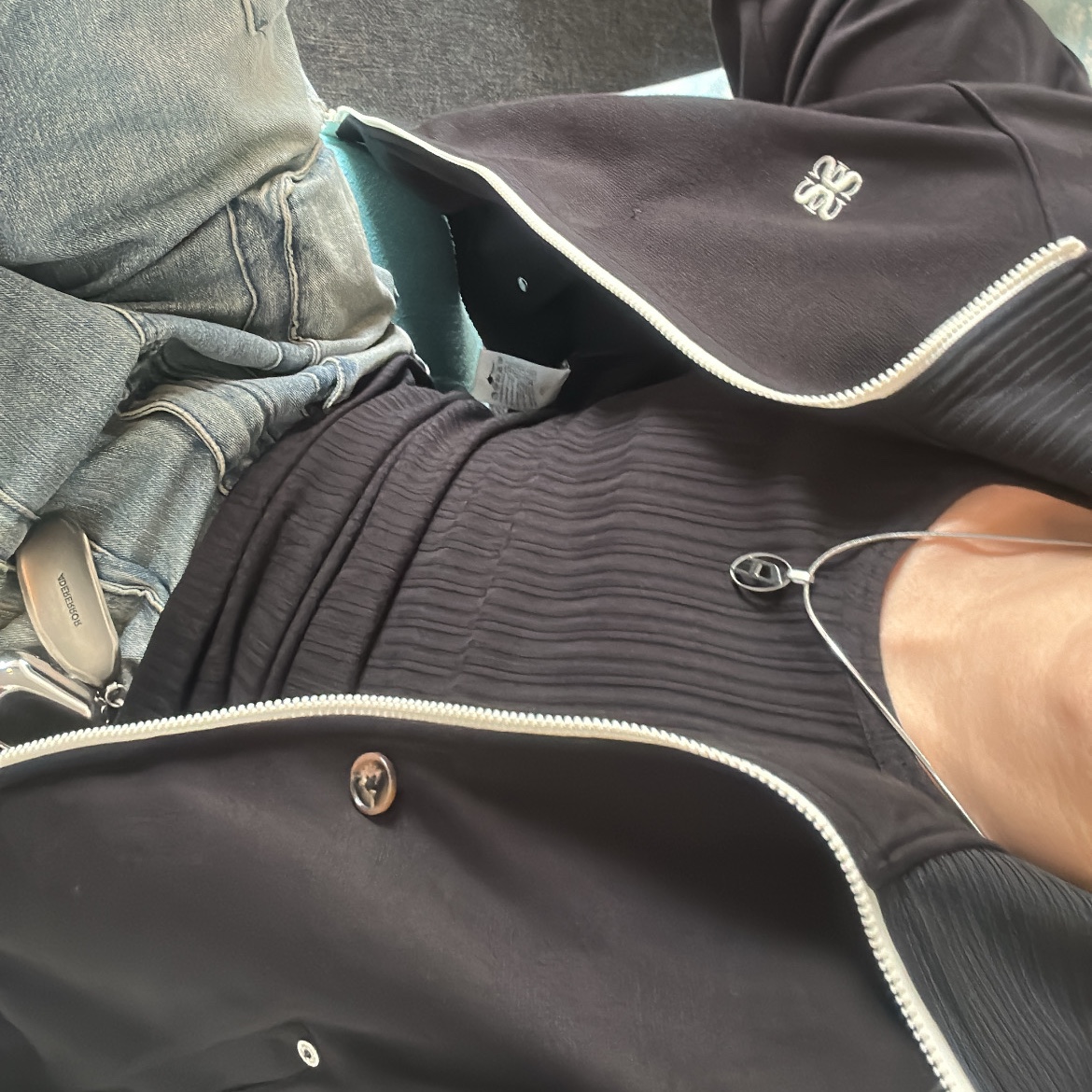 Diesel Dx1342 Stainless Steel Pendant Necklace Silver, Karactor Blunt Denim Fatigue Pants Washed blue 착용 스타일 - 2
