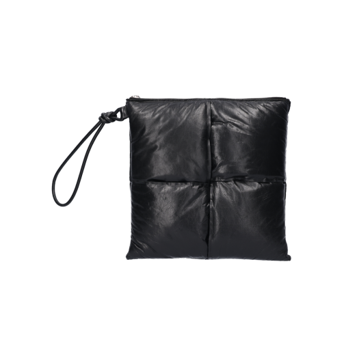 630349 Bottega Veneta Maxi Pouch Clutch Bag Black
