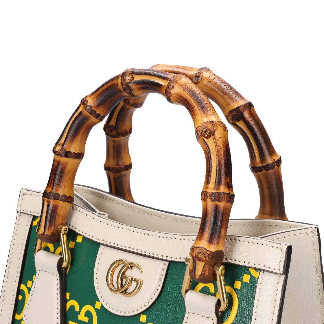 655661 [A등급] Gucci Vintage Diana Tote Bag Bamboo Green - #4