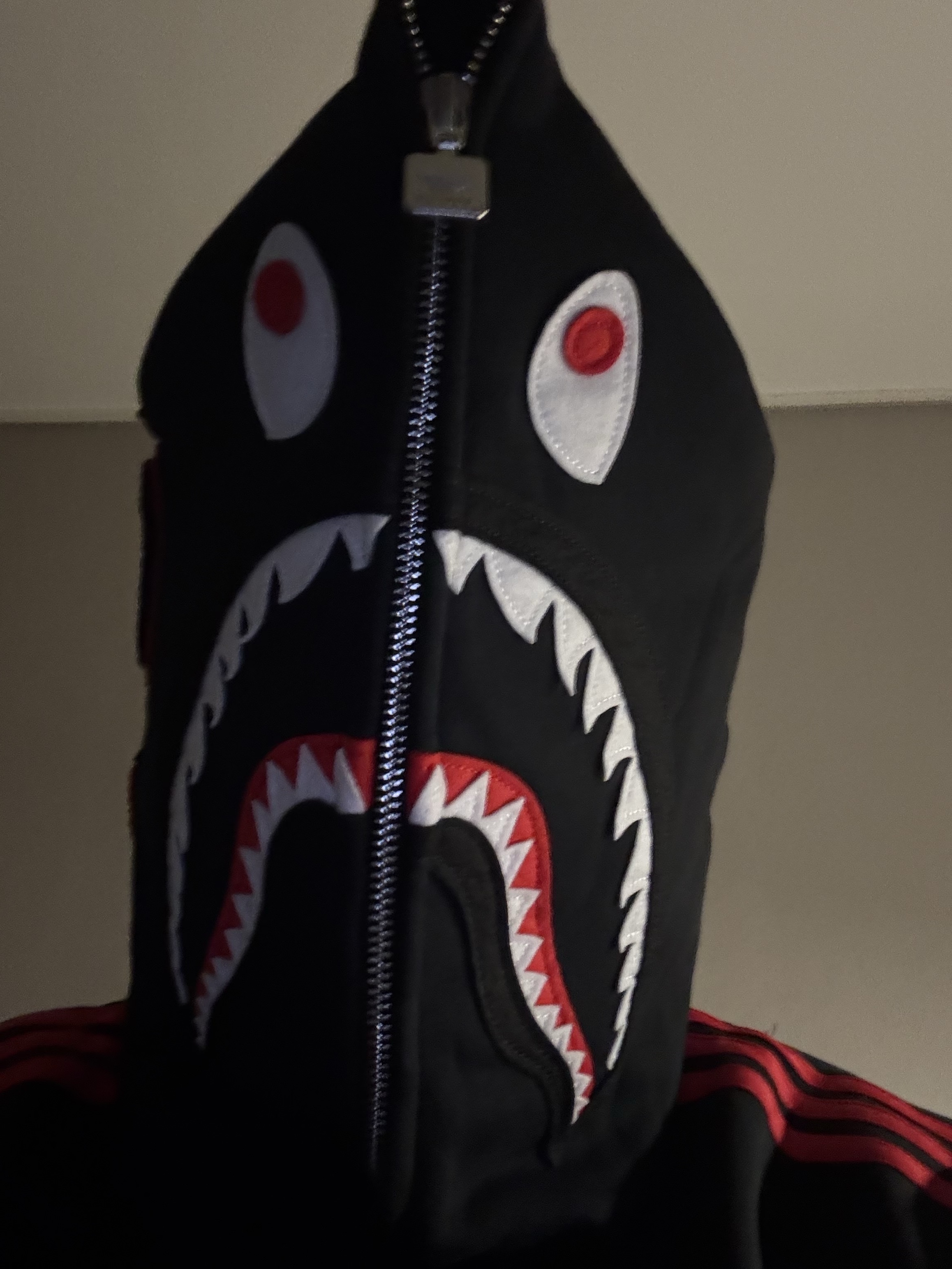 Adidas x BAPE Ultimate Shark Hoodie Black - KR Sizing 착용 스타일 - 7