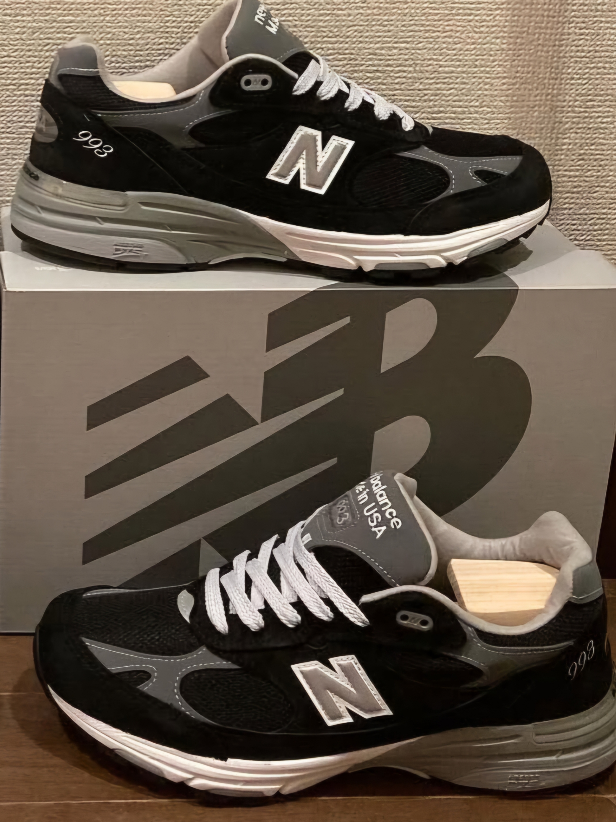 New Balance 993 Made in USA Black - D Standard 착용 스타일