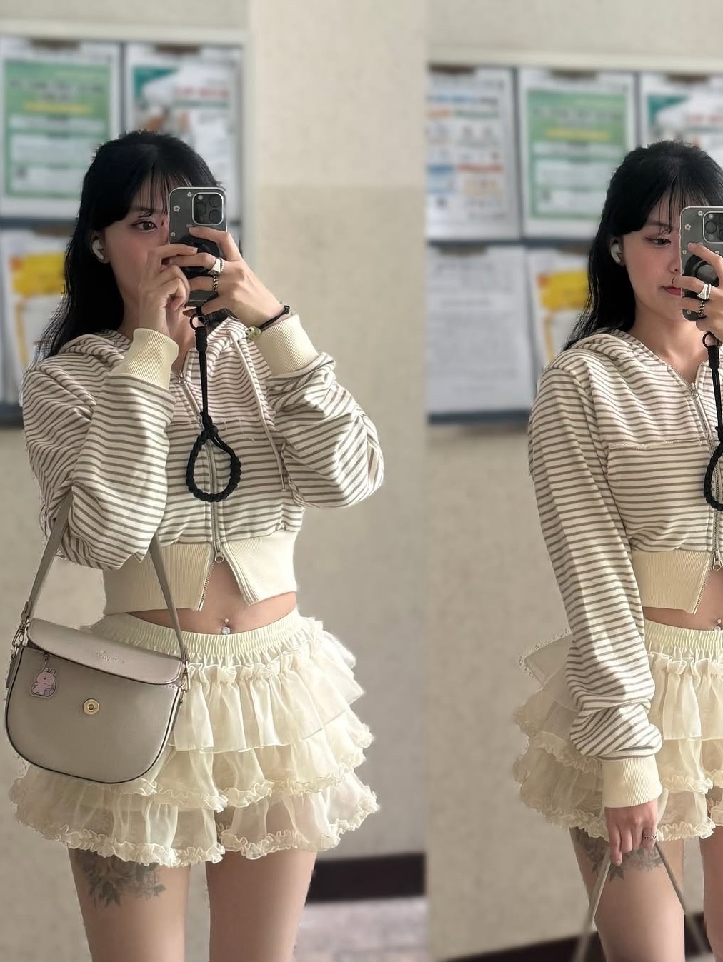 Roughneck Tutu pants skirt cream 착용 스타일 - 2