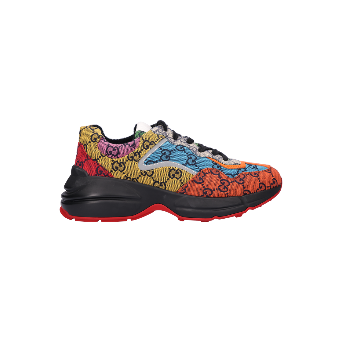 663659 [B등급] Gucci Vintage Rhyton GG Multicolor Sneakers 7.5 - 대표 이미지 #1