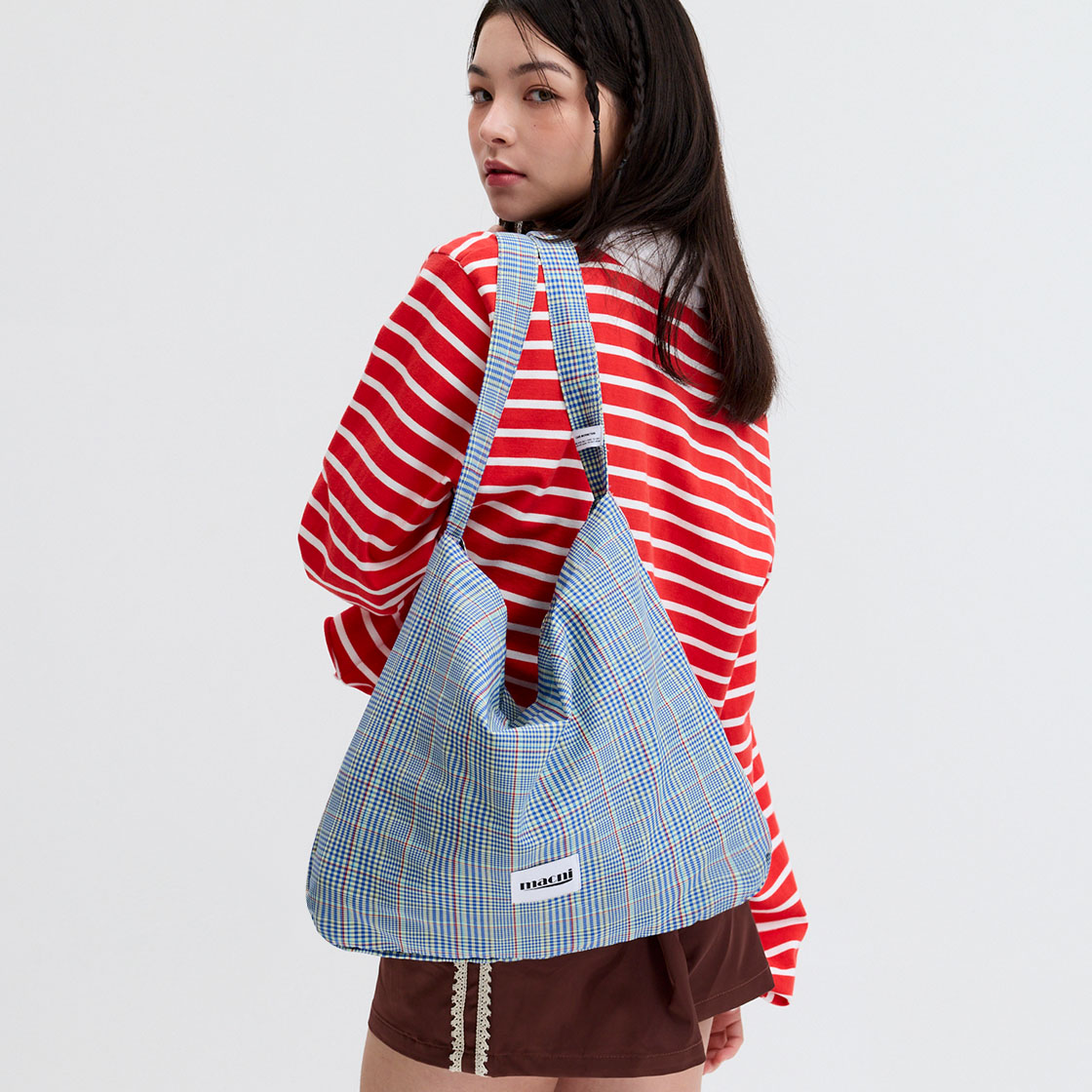 마크니 체커 에코 크로스 백 레몬(MACNI Checker Eco Cross Bag Lemon) - 3