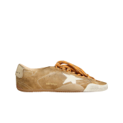 (W) Golden Goose True-Star Suede White Stars Heel Tab Platinum Tobacco