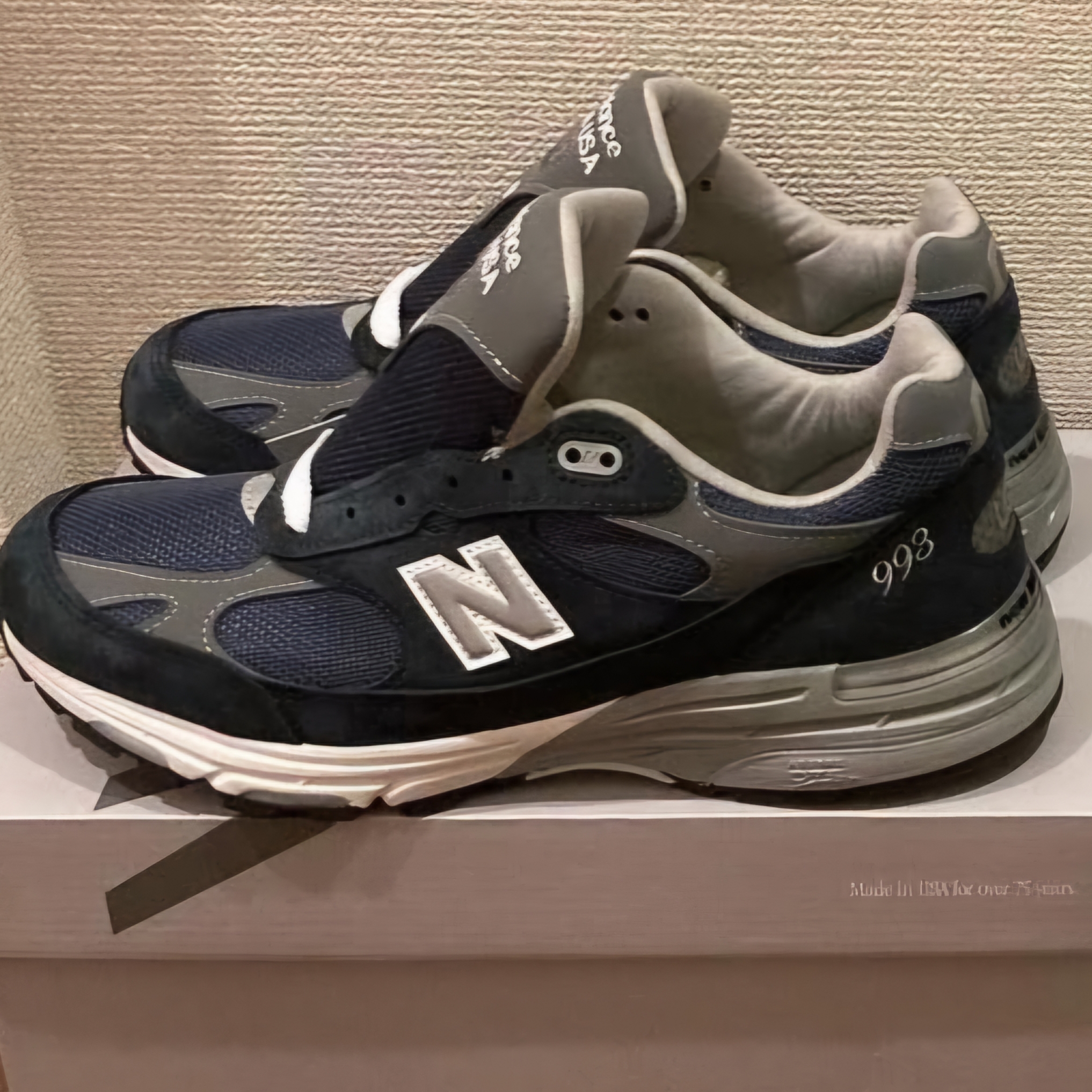 New Balance 993 Made in USA Navy - D Standard 착용 스타일
