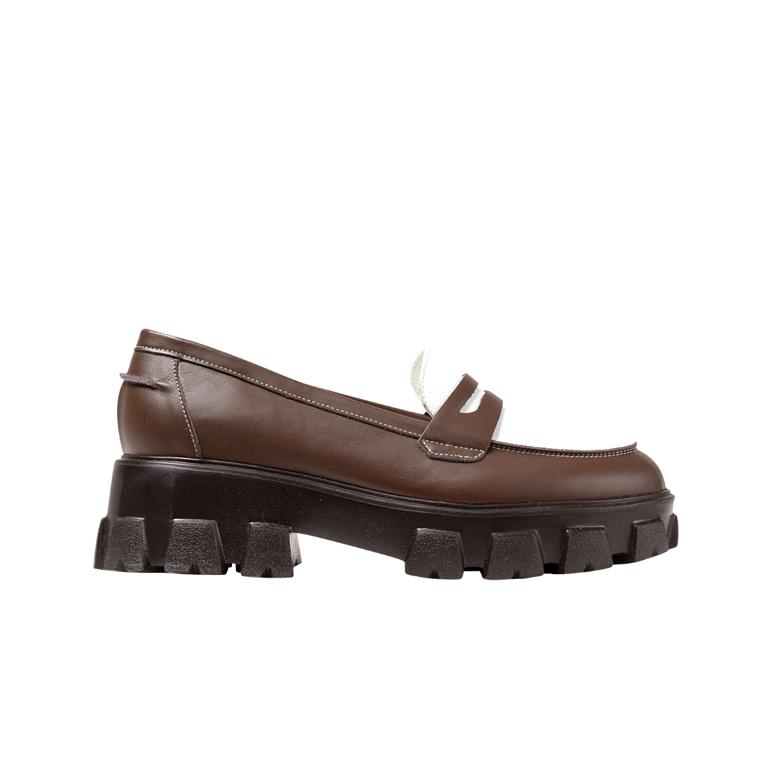 페니플레이트 여성 브라운 로퍼 하이(PENNY PLATE Women Loafer Brown High)