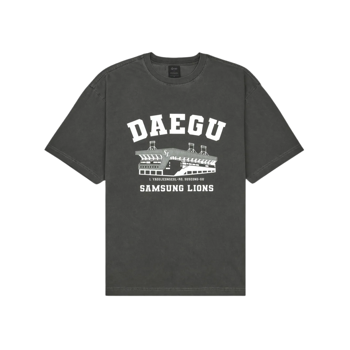 KBO 볼파크 티셔츠 대구 삼성 라이온즈 차콜 그레이(KBO Ball Park T-Shirt Daegu Samsung Lions Charcoal Grey)