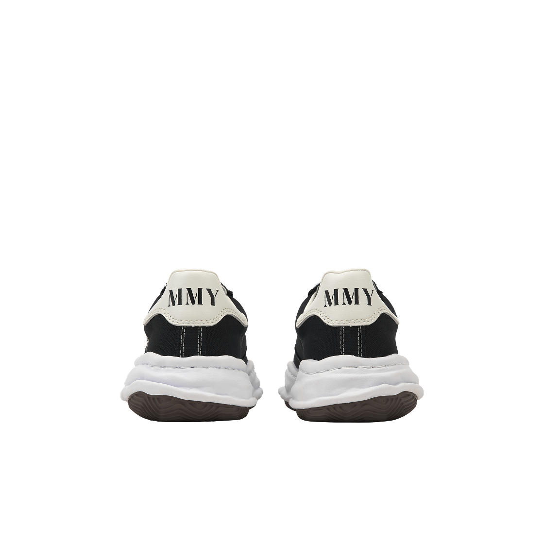 A08FW735-BLACK Maison Mihara Yasuhiro Blakey OG Sole Canvas Low-top Sneakers Black White - #6