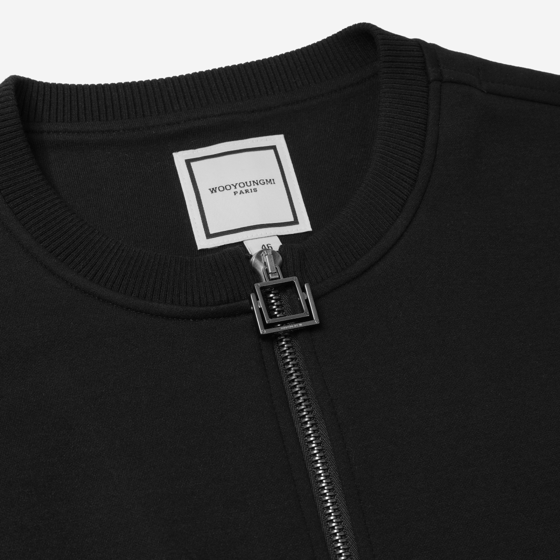 우영미 집업 스웨트셔츠 블랙 - 25SS(Wooyoungmi Zipup Sweatshirt Black - 25SS) - 3