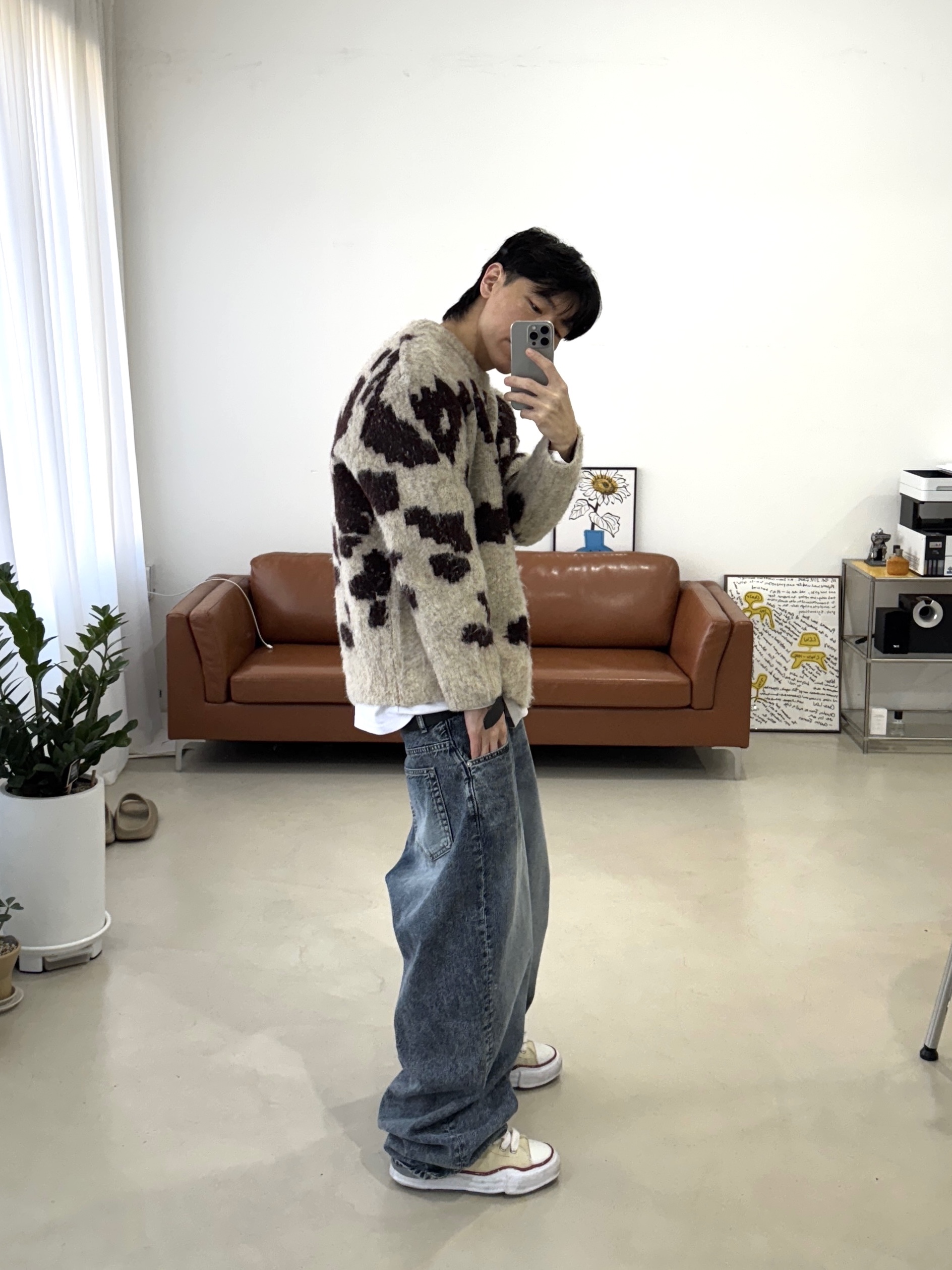 Maison Mihara Yasuhiro Peterson OG Sole Canvas Low-top Sneakers Natural 착용 스타일 - 1