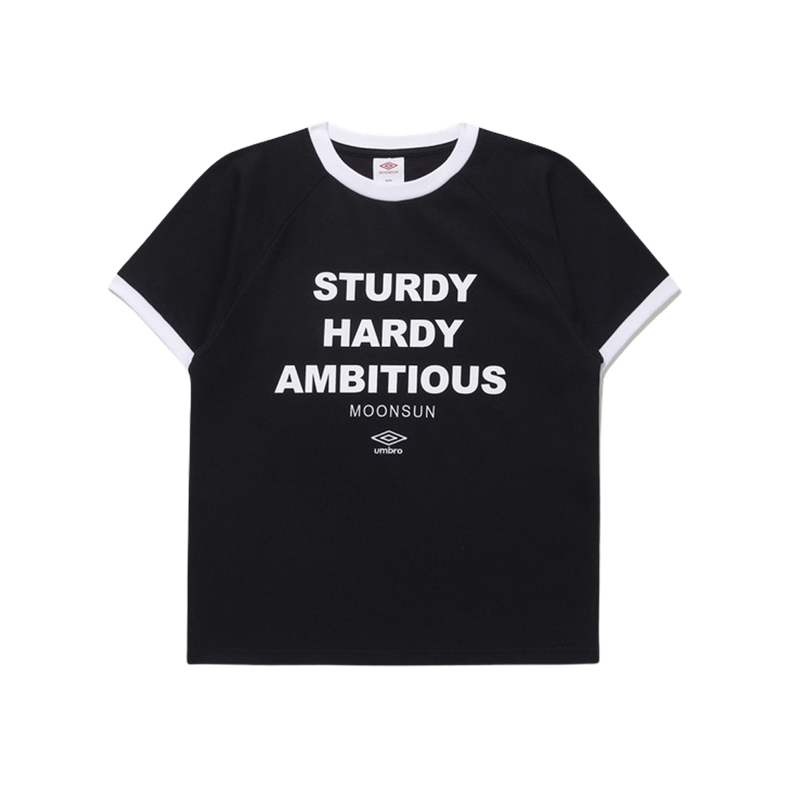 UQ223CRS41-BLK0 Umbro x Moonsun Ringer Lettering S/S T-Shirt Black