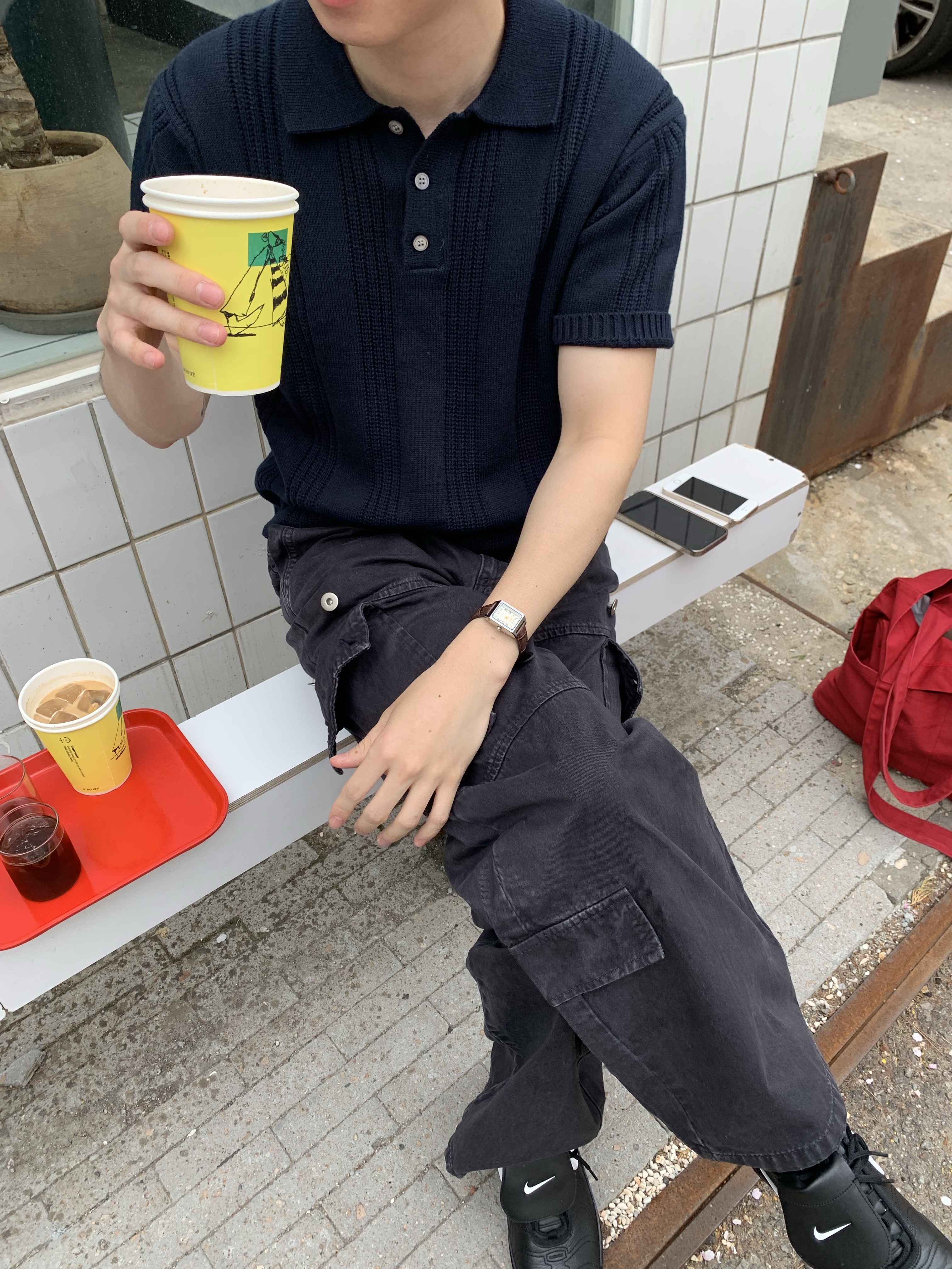 Casio LTP-V007L-9B, (W) Nike Air Max Plus TNPO Black 착용 스타일 - 5
