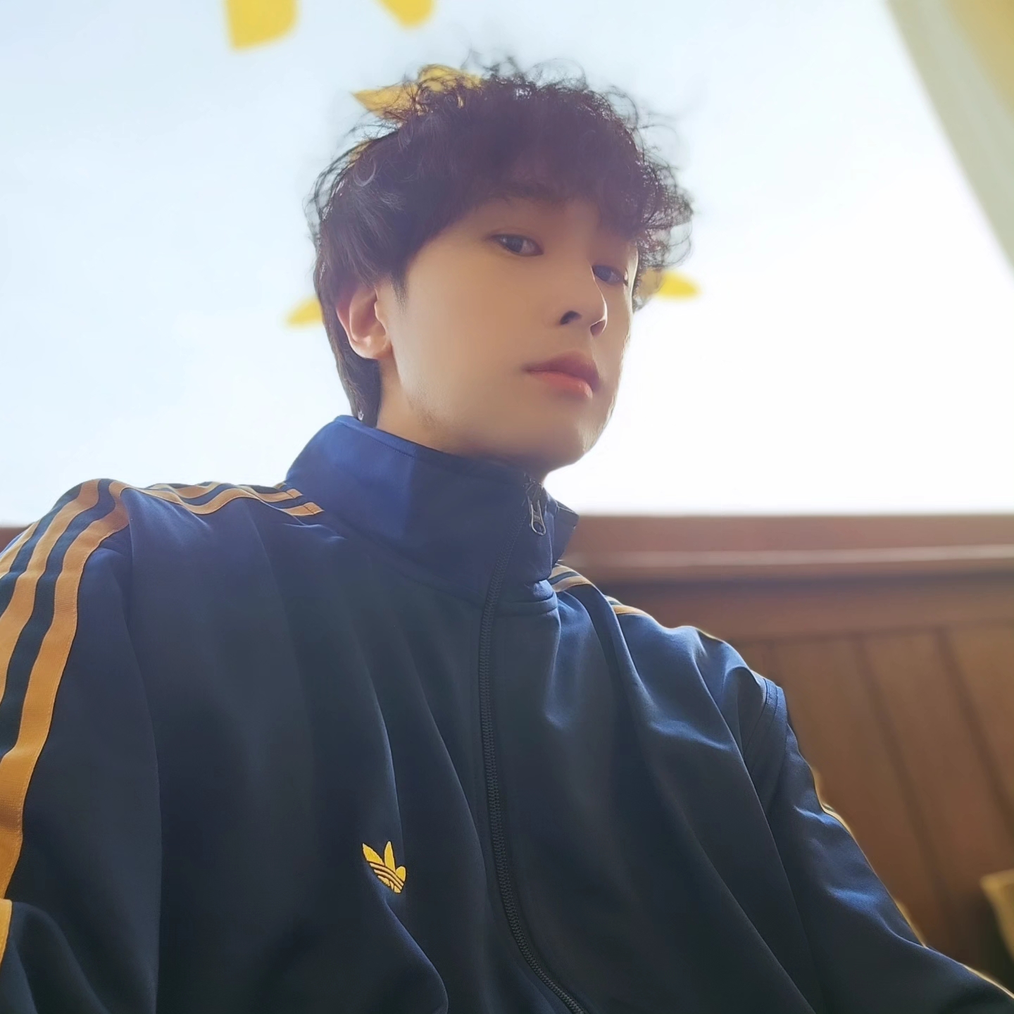 아디다스 80s 루즈 버튼 삼선 11인치 버뮤다 쇼츠 쉐도우 브라운 - KR 사이즈, 아디다스 트랙 재킷  나이트 인디고 메사 - KR 사이즈 착용 스타일 - 8